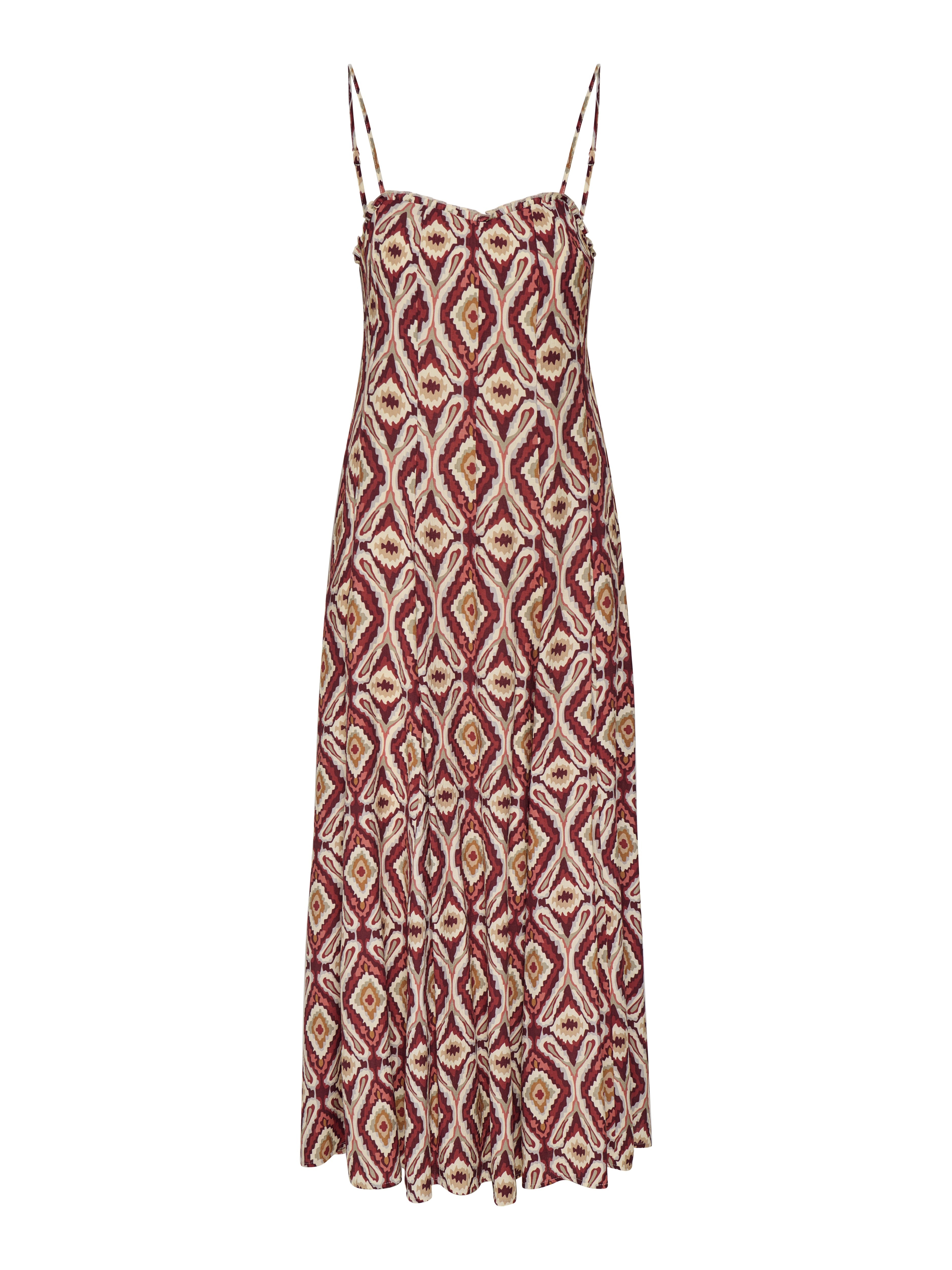 only Damen Kleider Brick Red/Abstr