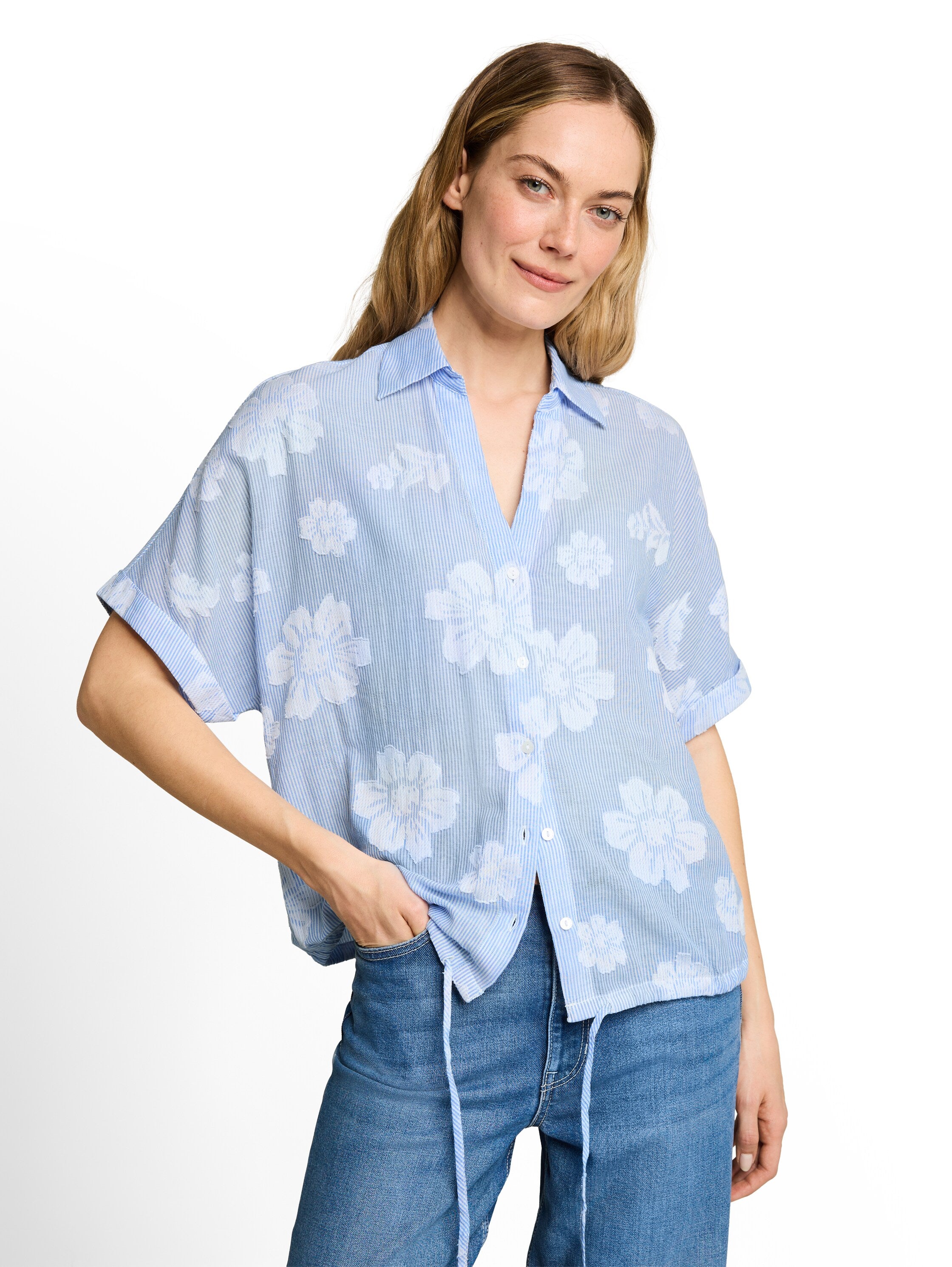 Tom Tailor Damen Blusen Blue Flower Dob