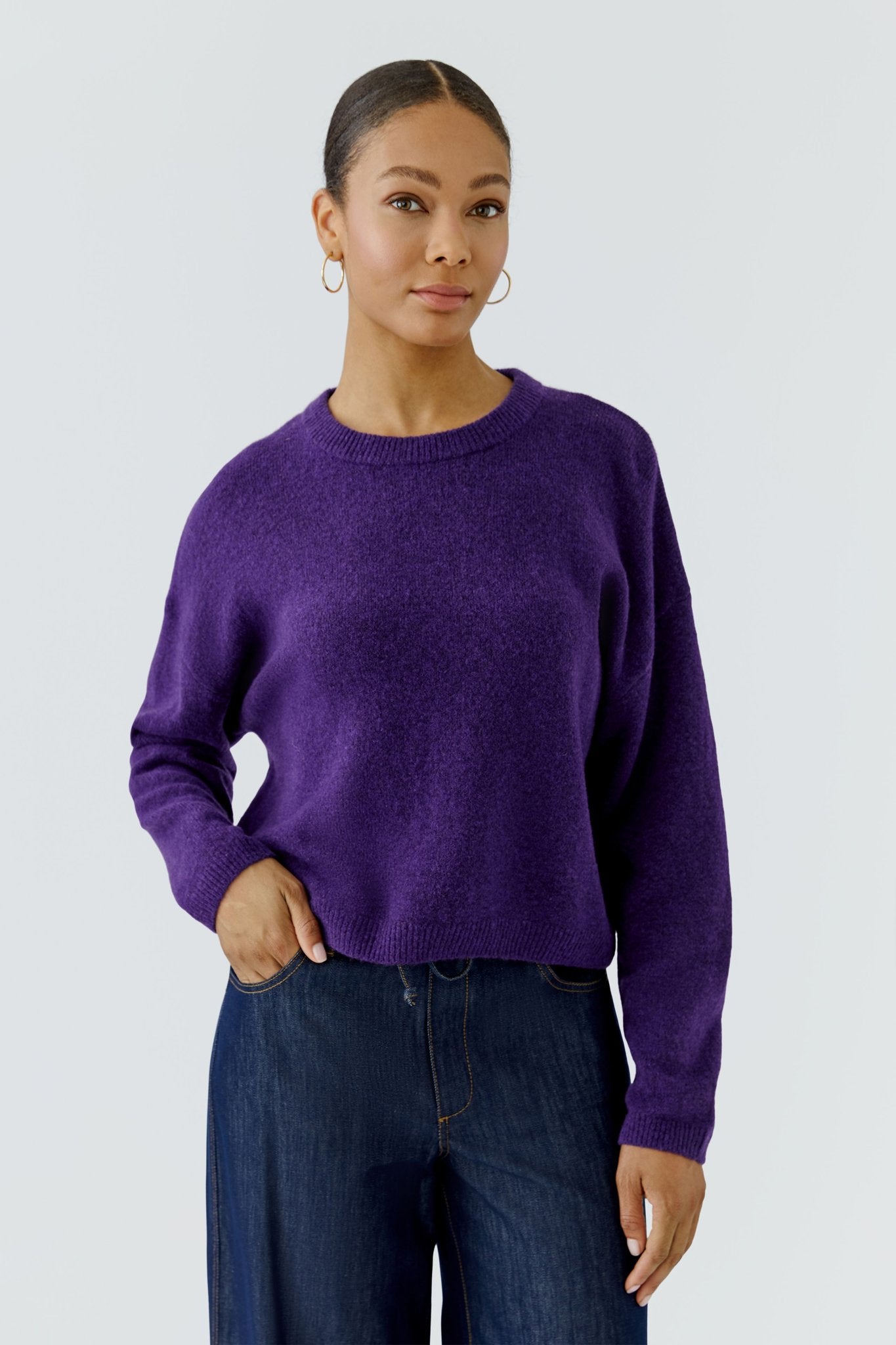 Oui Damen Pullover Ultra Viol