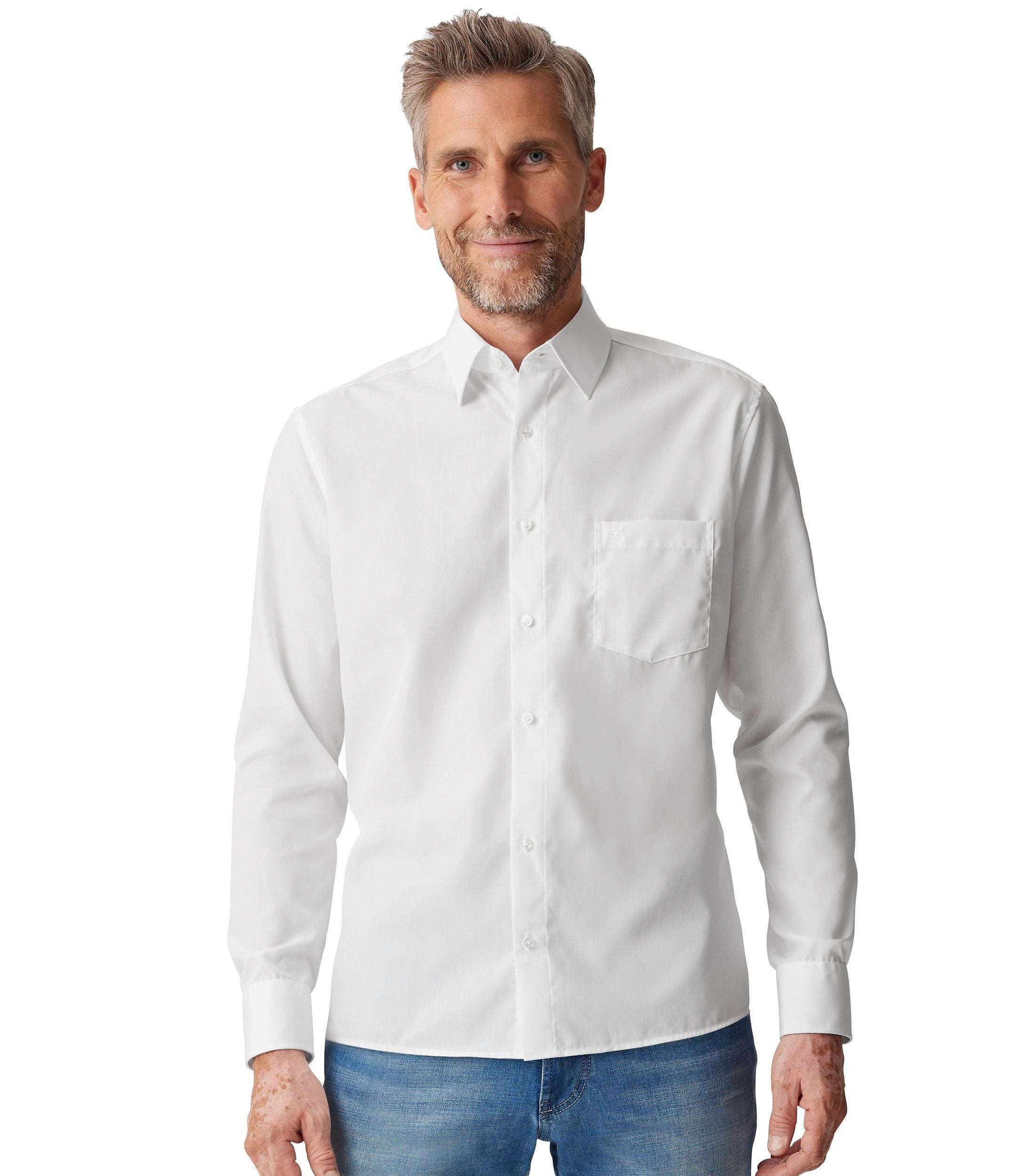 Casa Moda Herren Hemden lang  Weiss