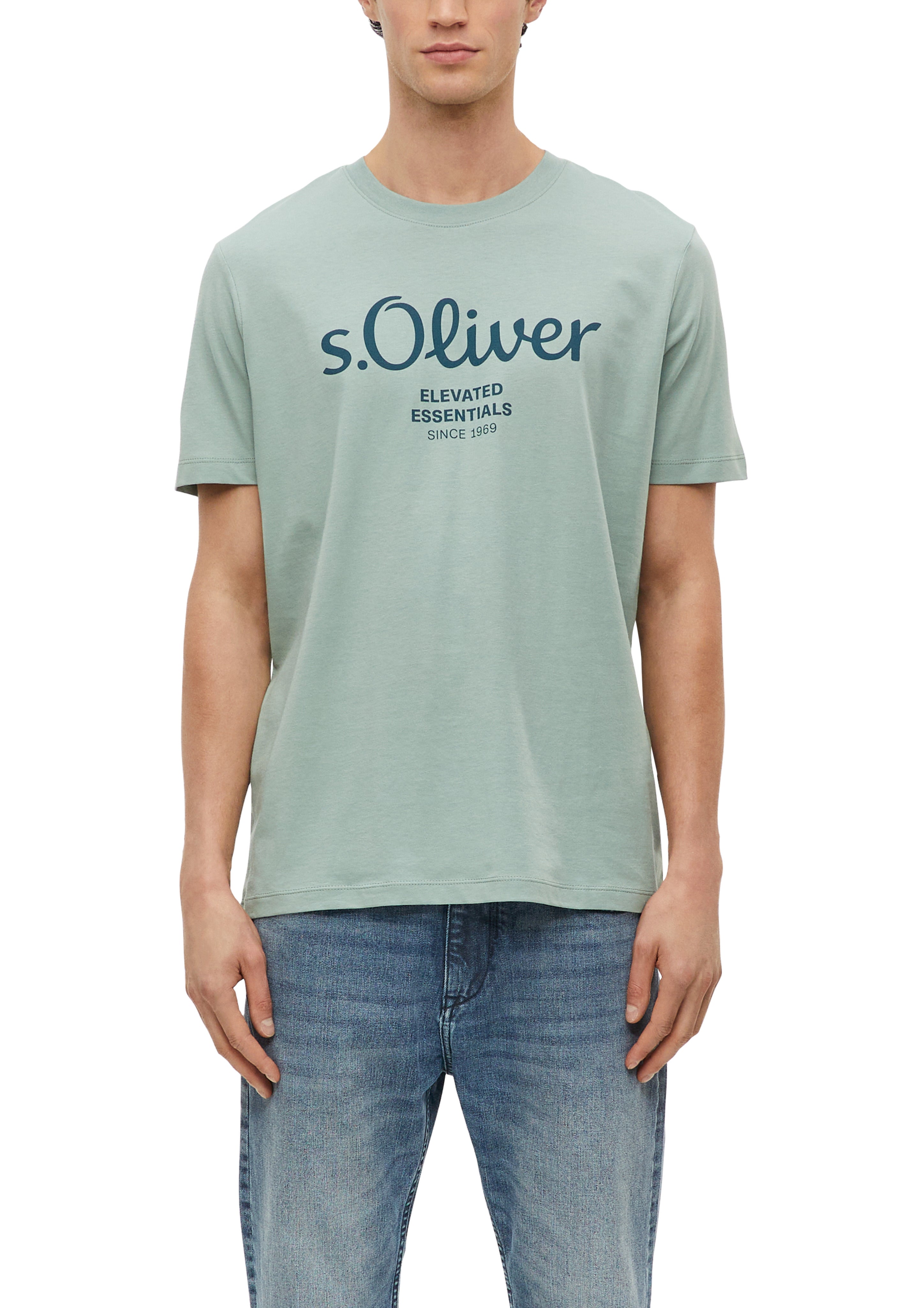 S. Oliver red Herren T-Shirts kurz Blue Green