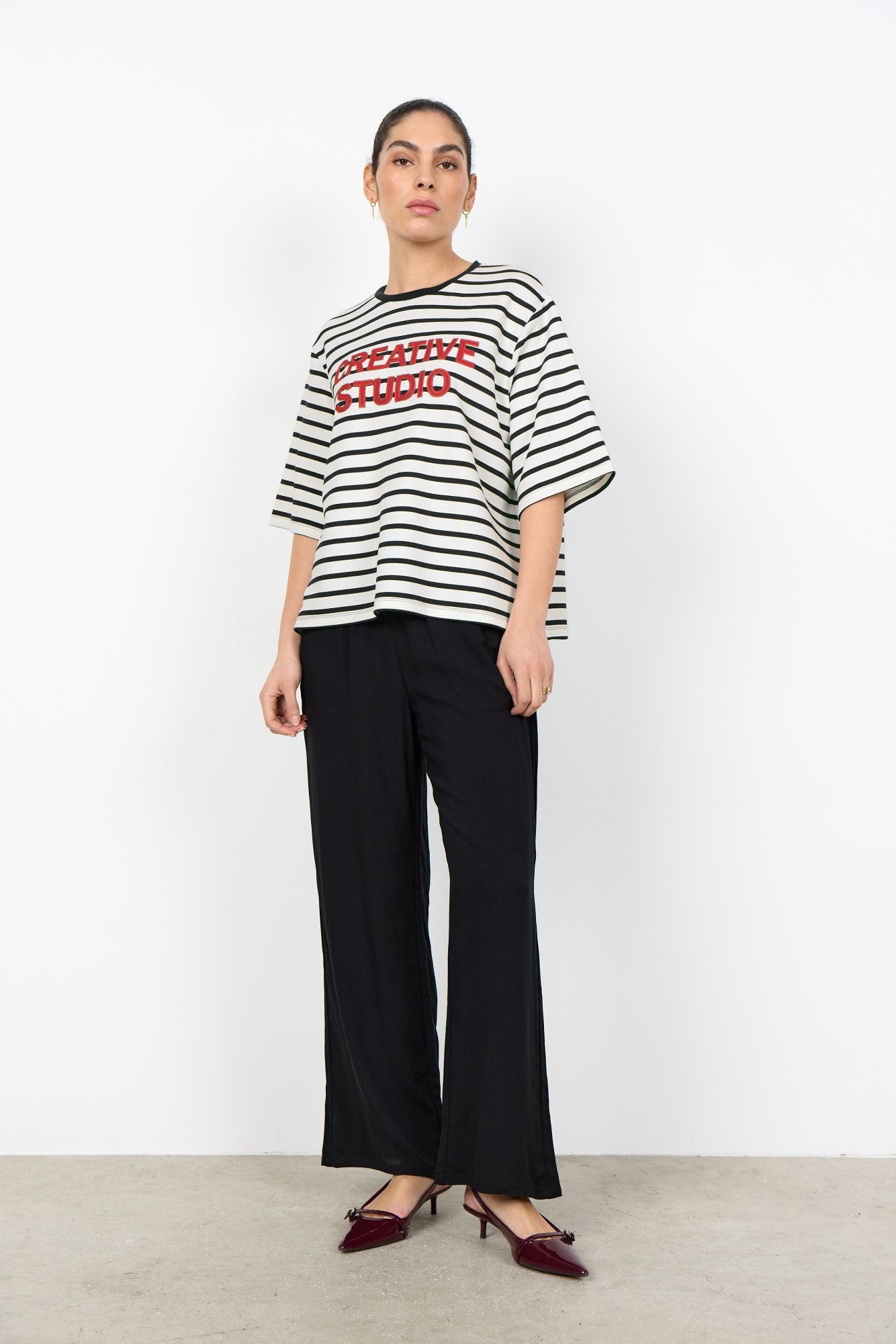 Soya Concept Damen T-Shirts Black Combi