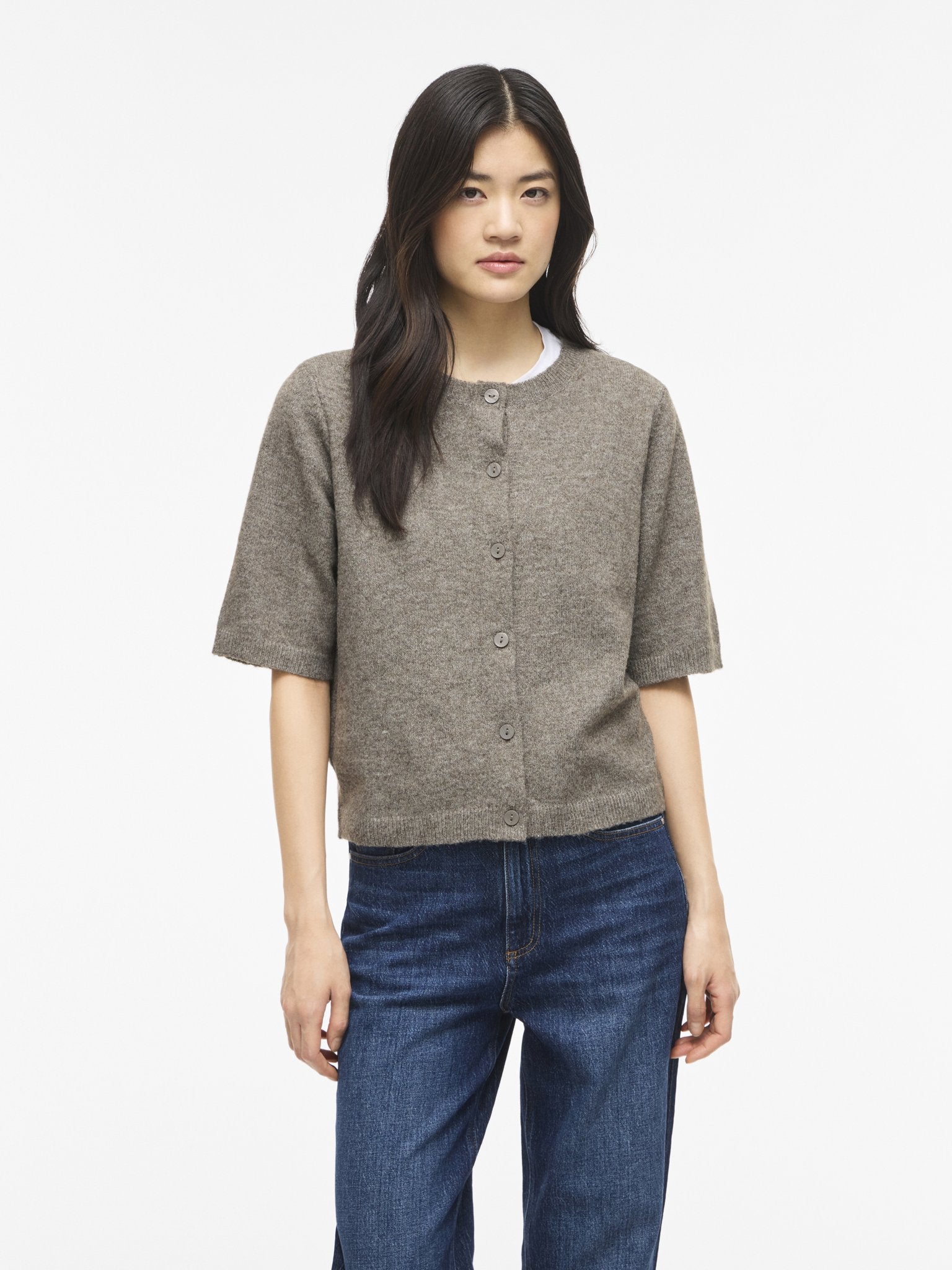 Vila Damen Strickjacken Falcon/Melange