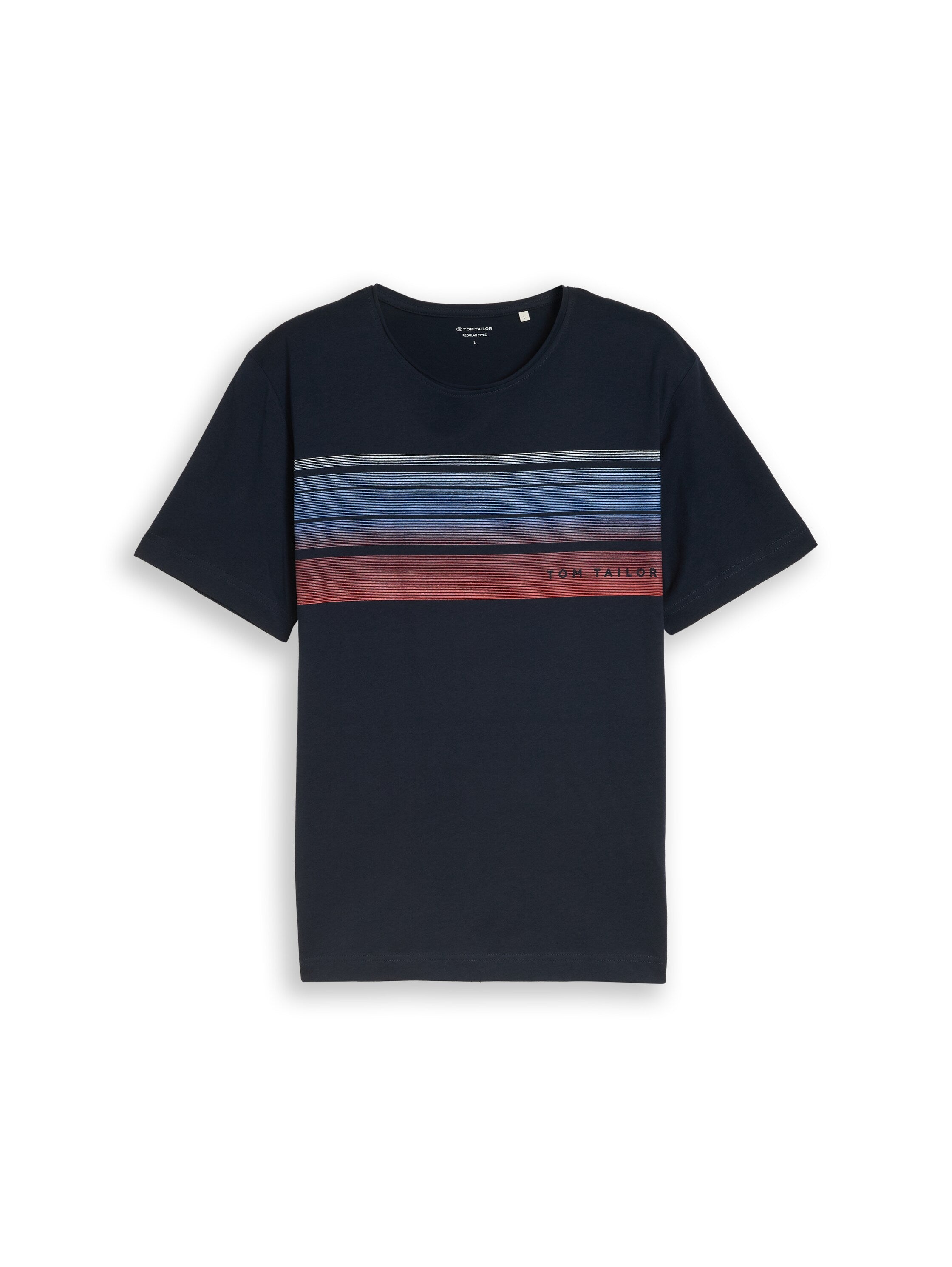 Tom Tailor Herren T-Shirts kurz Sky Captain Blu