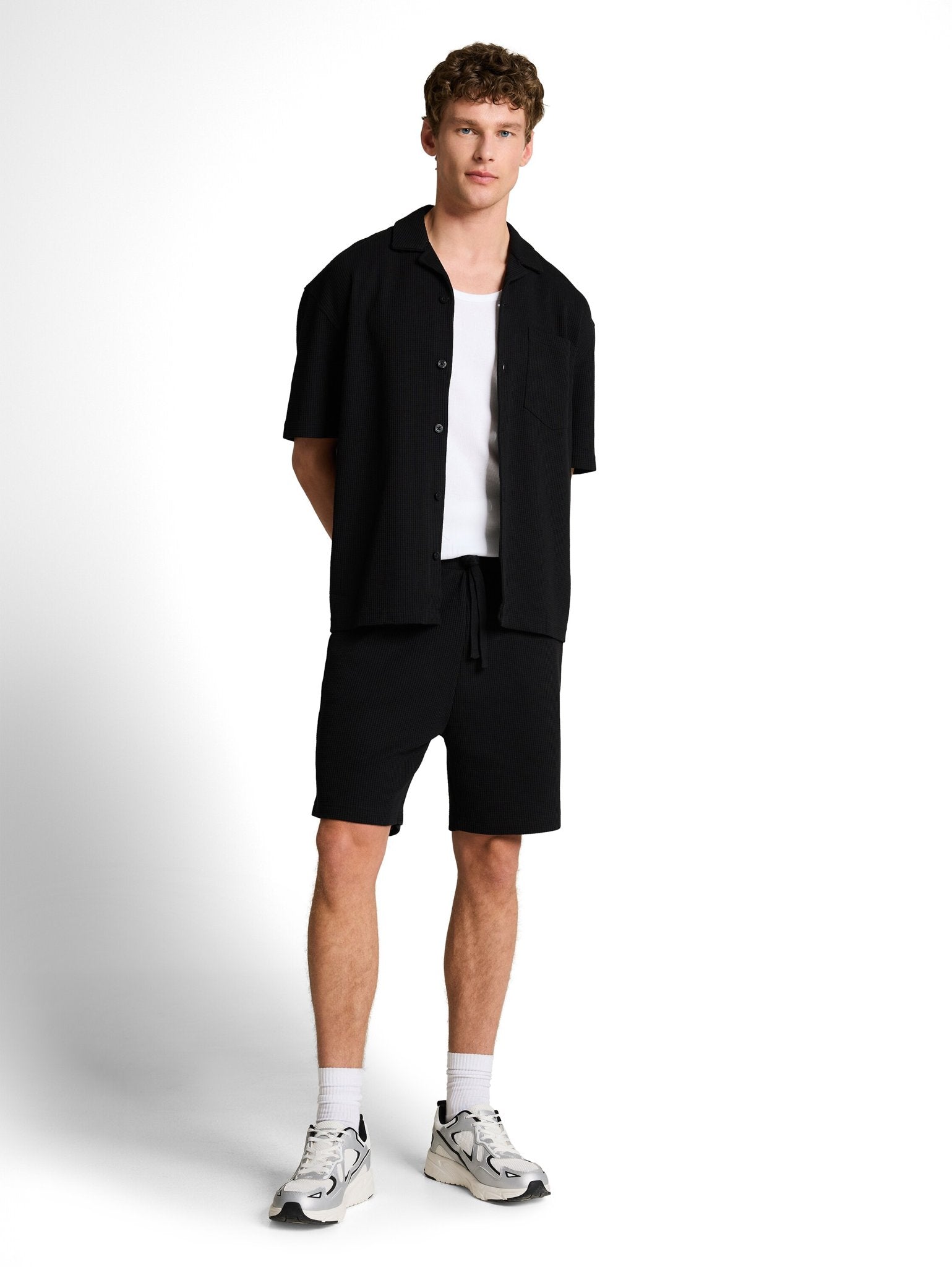 Tom Tailor denim Herren Hemden kurz Deep Black