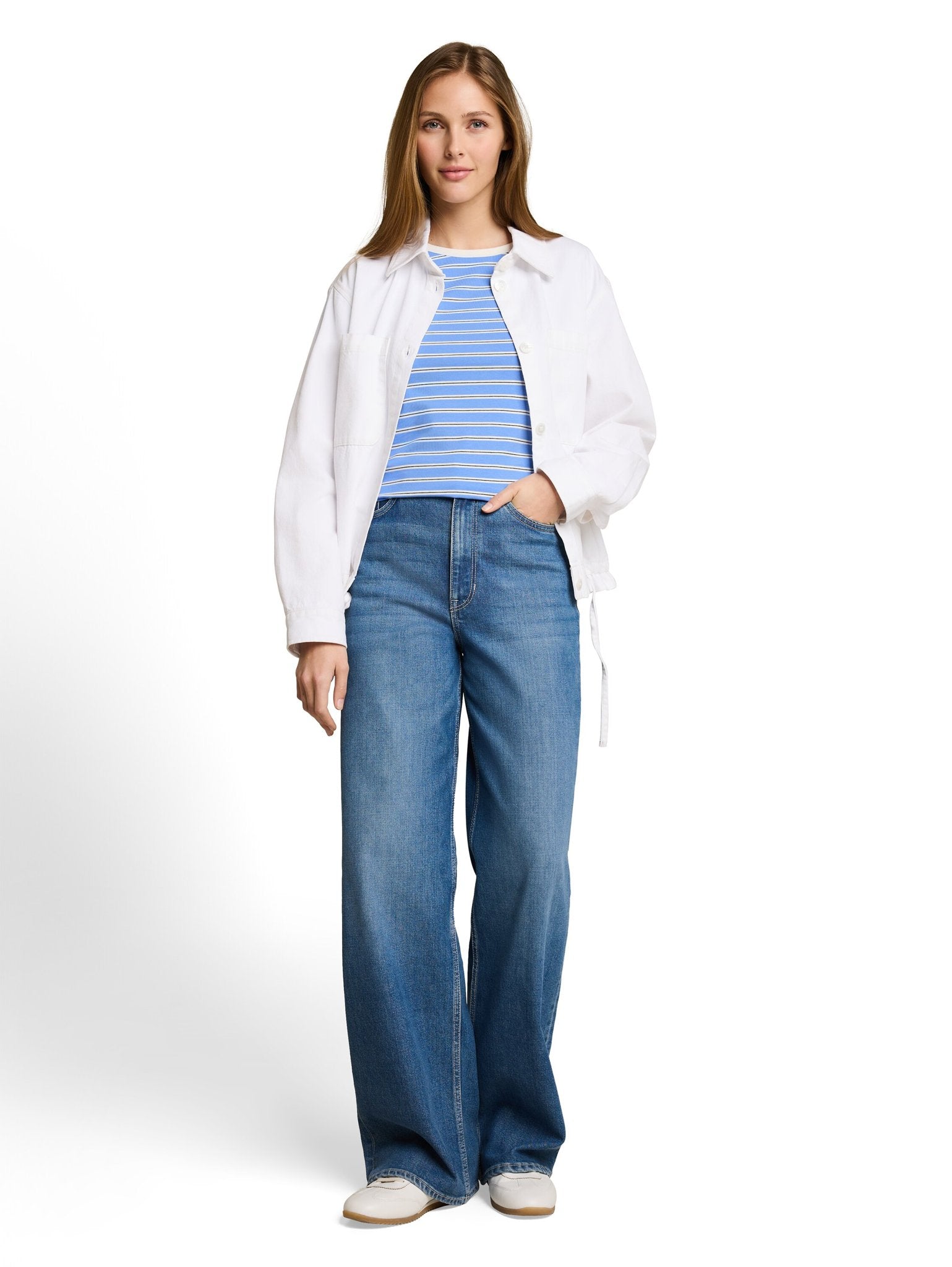 Tom Tailor denim Damen T-Shirts Blue White Blac