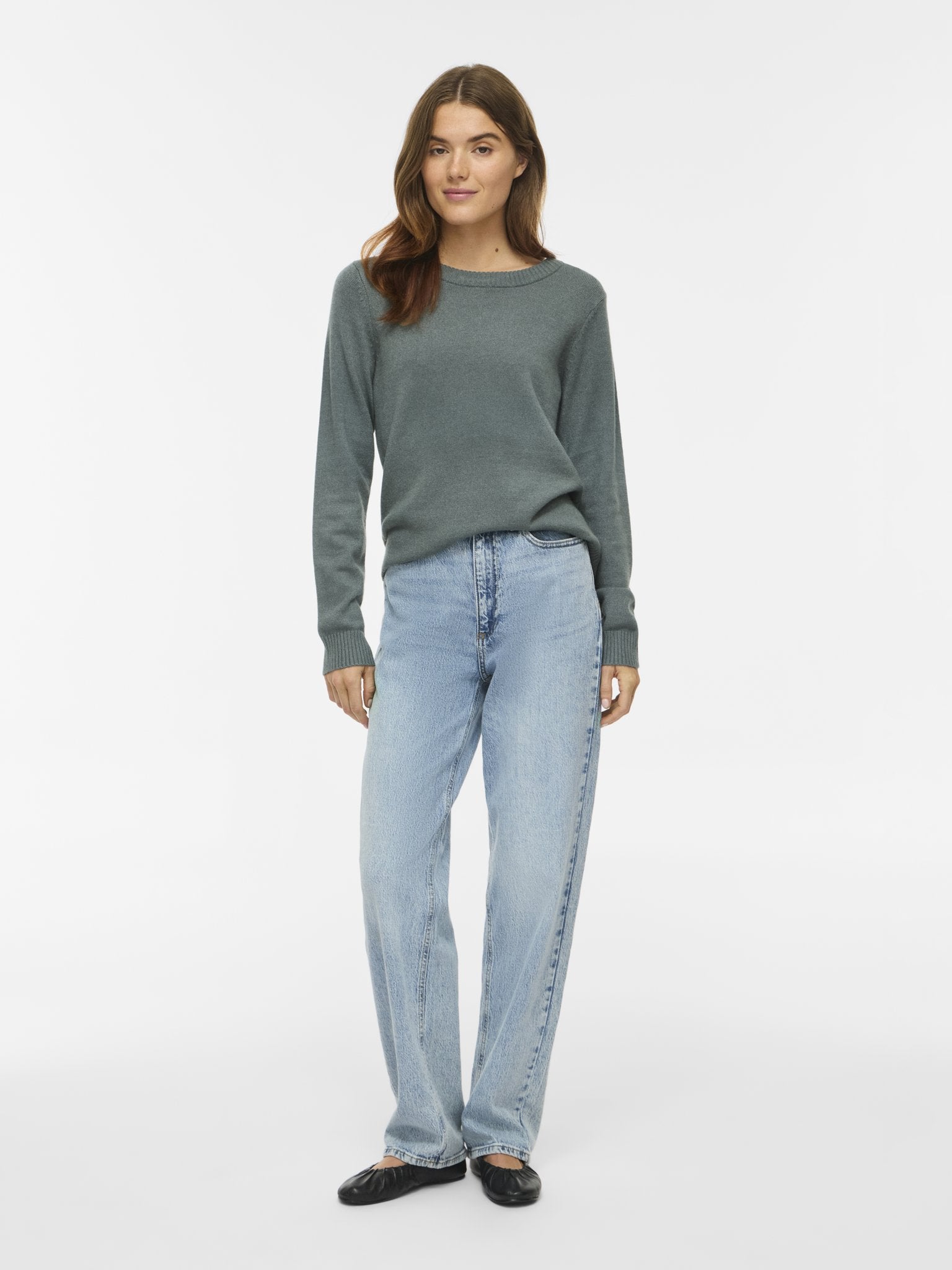 Vila Damen Pullover Balsam Green/Da