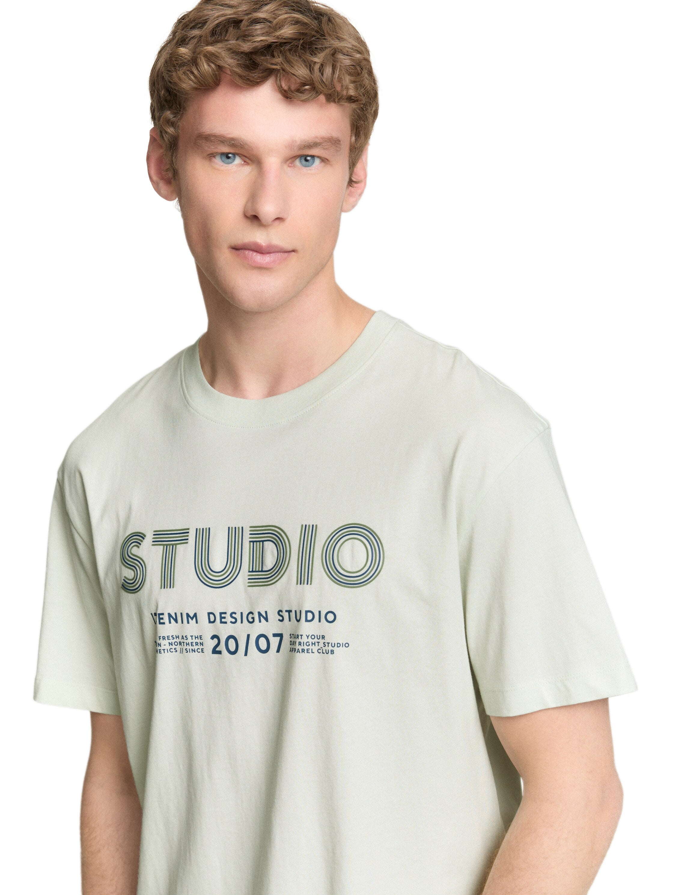 Tom Tailor denim Herren T-Shirts kurz Frozen Light Mi