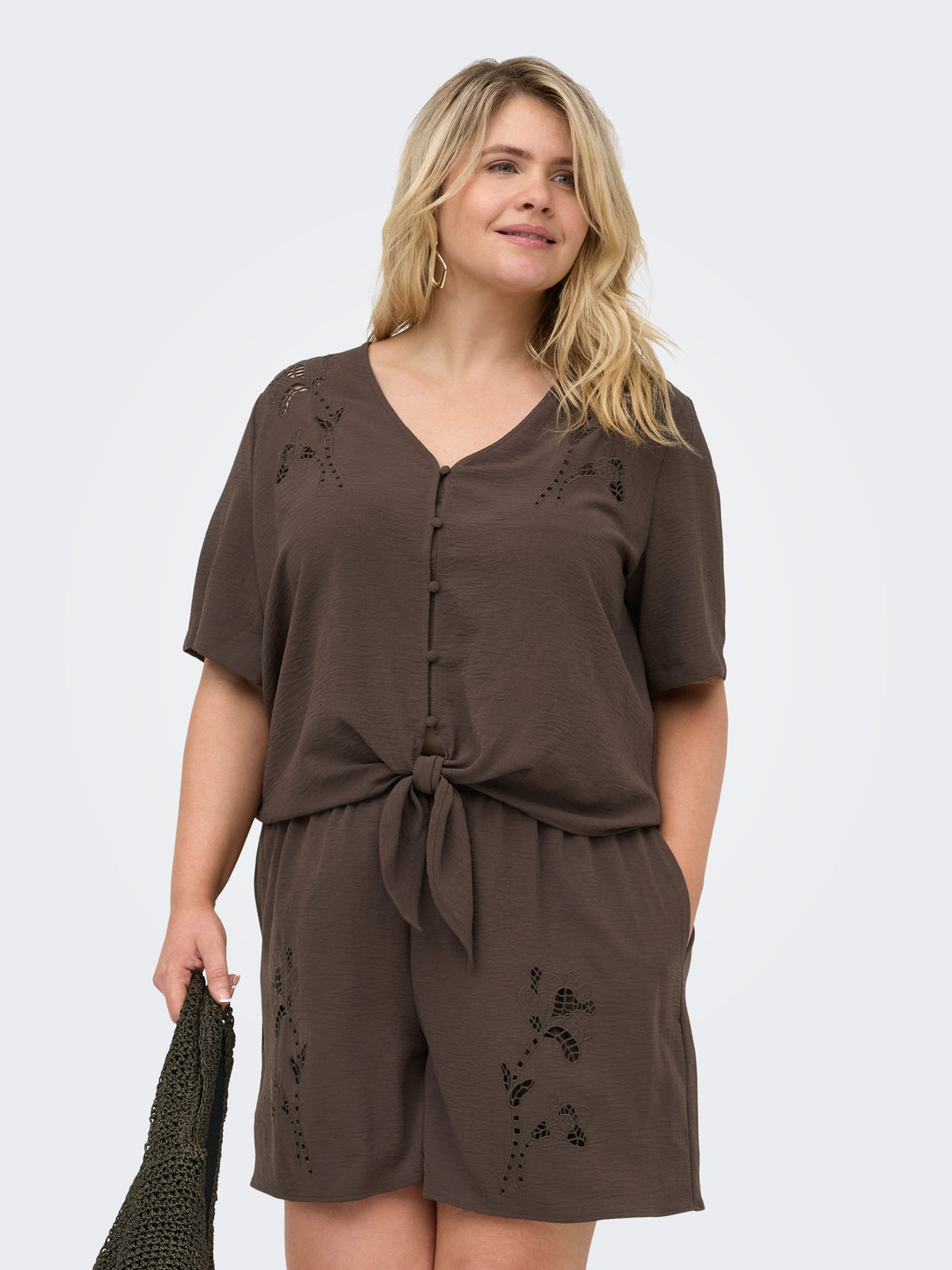 Only Carmakoma Damen T-Shirts Chocolate Marti