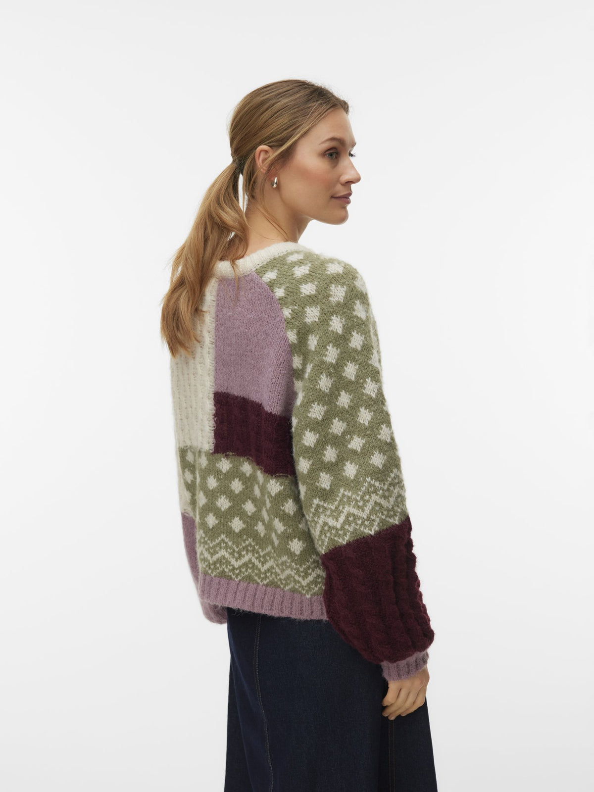 Vero Moda Damen Pullover Birch/Sweet Gra