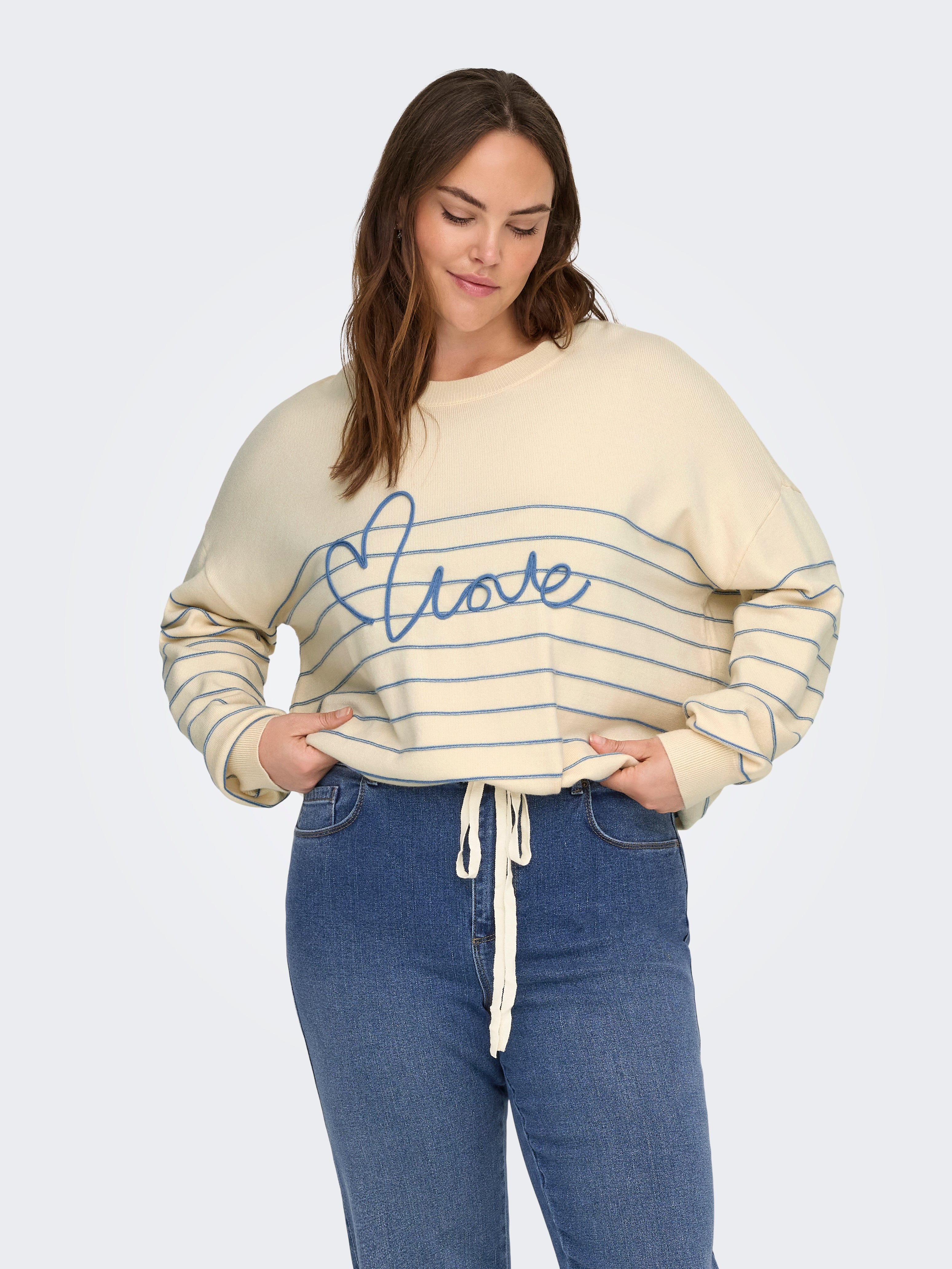 Only Carmakoma Damen Pullover Birch/Riviera S