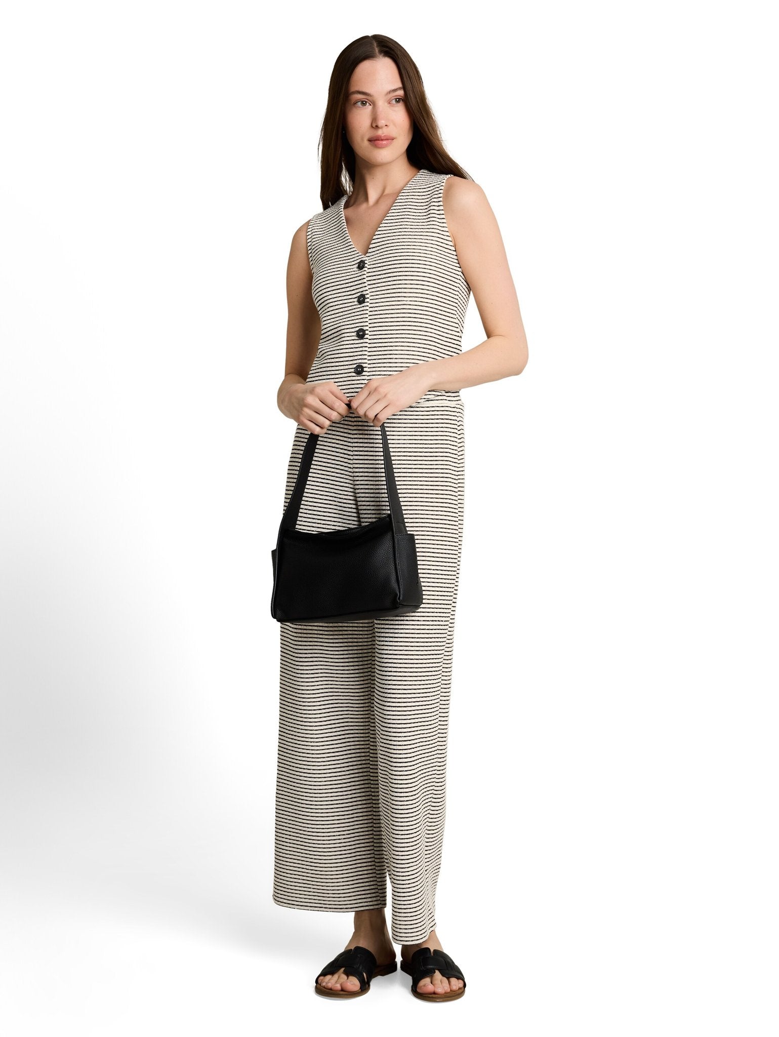 Tom Tailor denim Damen Indoorwesten White Black Kni