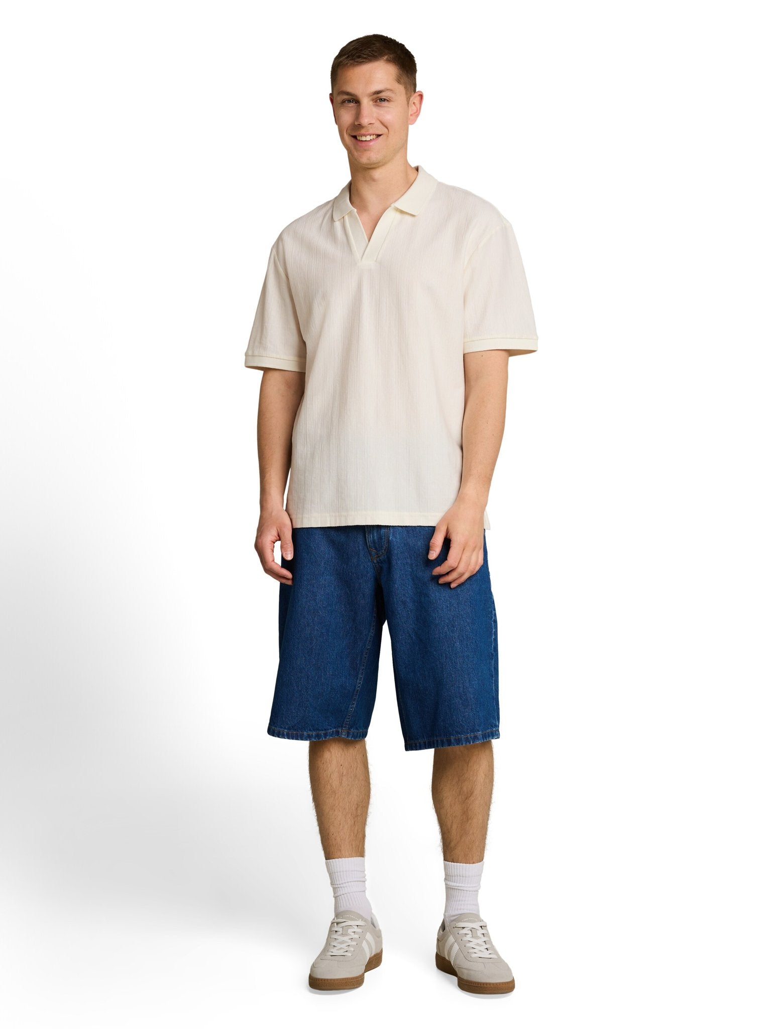 Tom Tailor denim Herren Polo-Shirts Wool White