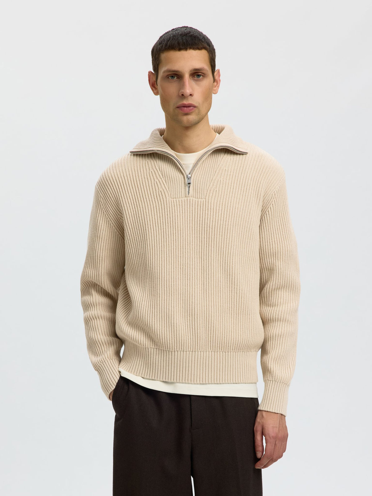 Selected homme Herren Pullover  Oatmeal