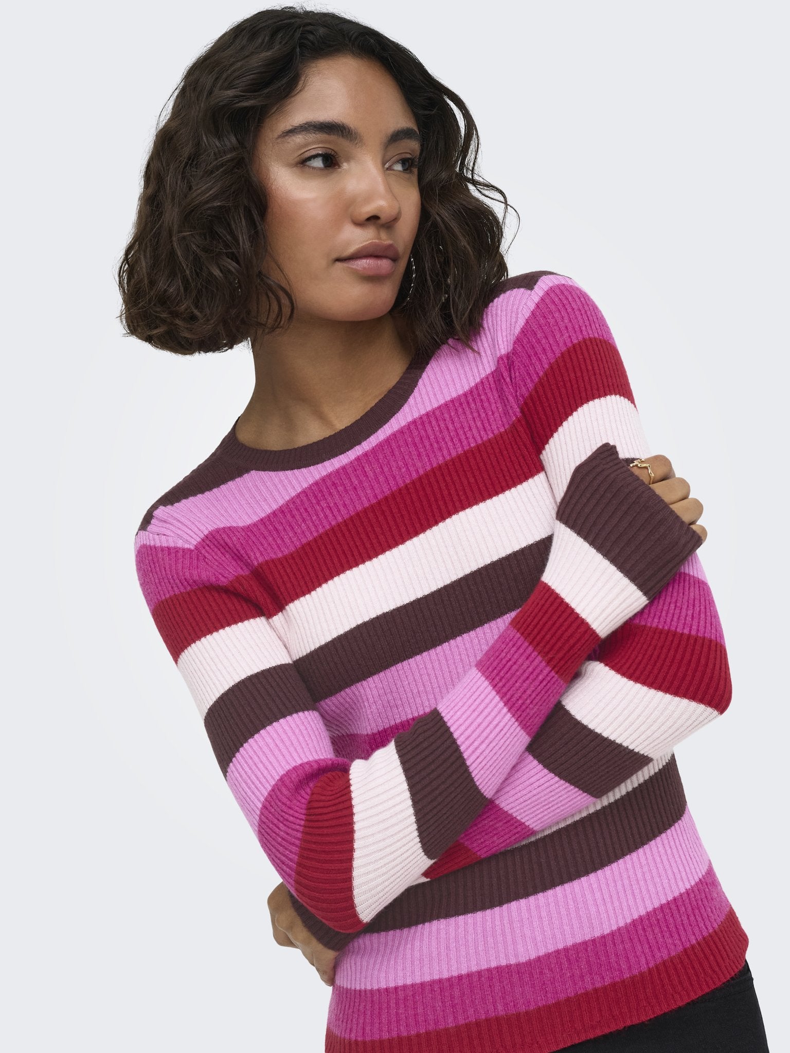 Only Damen Pullover Fudge//Cyclam/