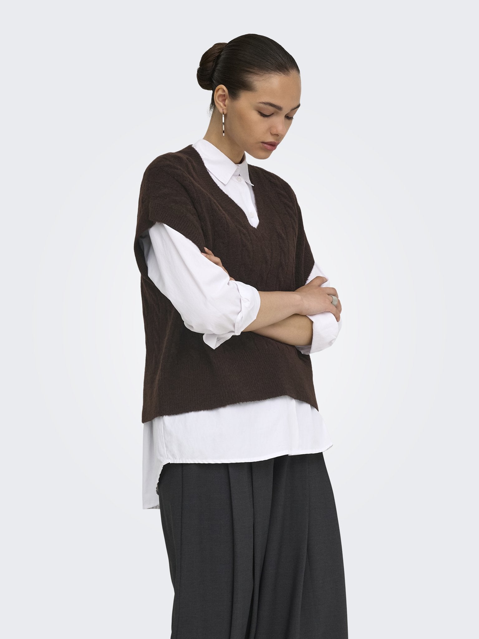 only Damen Pullover Coffee Bean/Mel