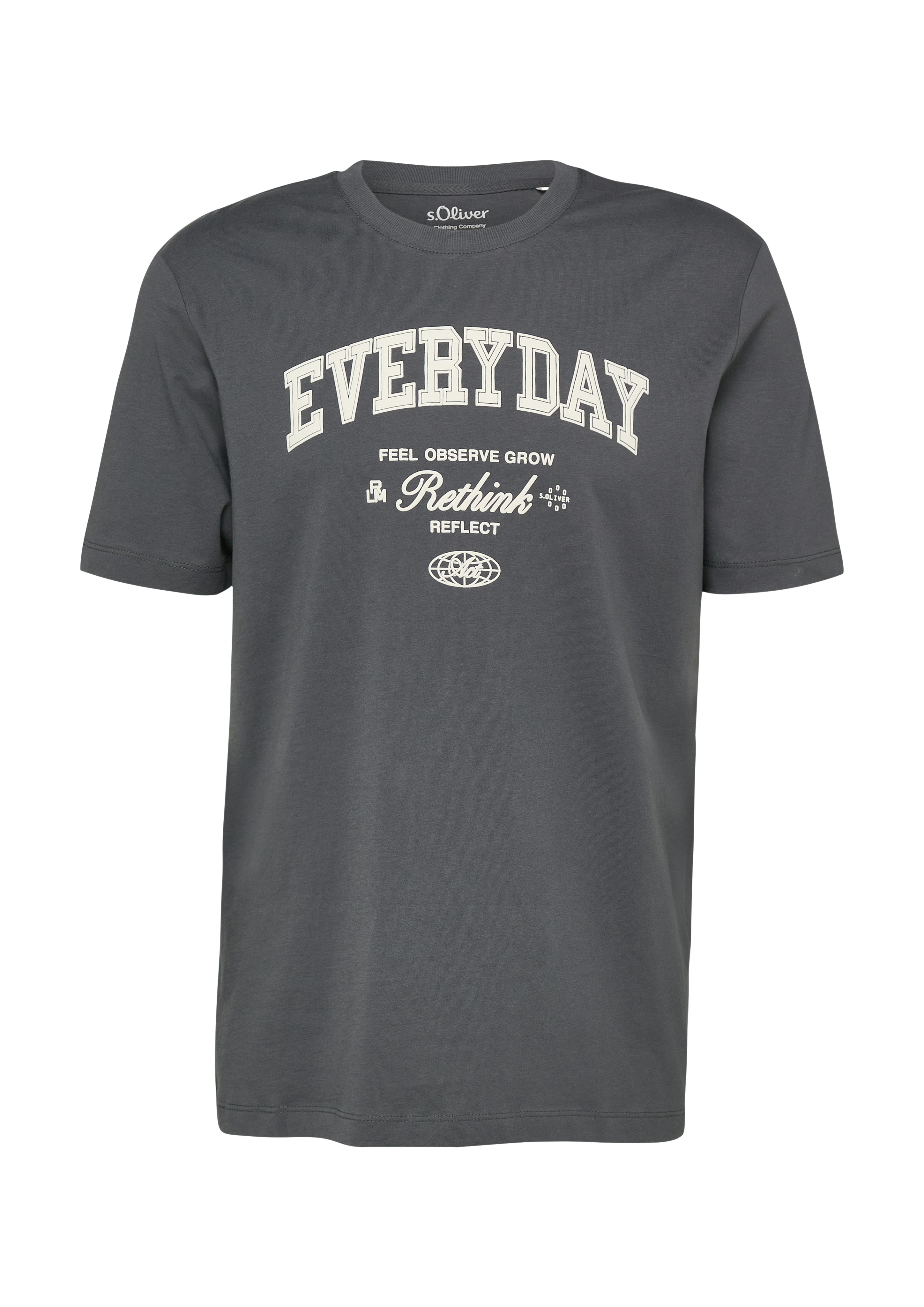 S. Oliver red Herren T-Shirts kurz Grey/Black