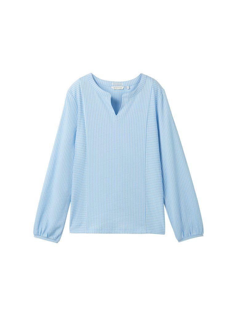 Tom Tailor Damen T-Shirts Blue White Thin