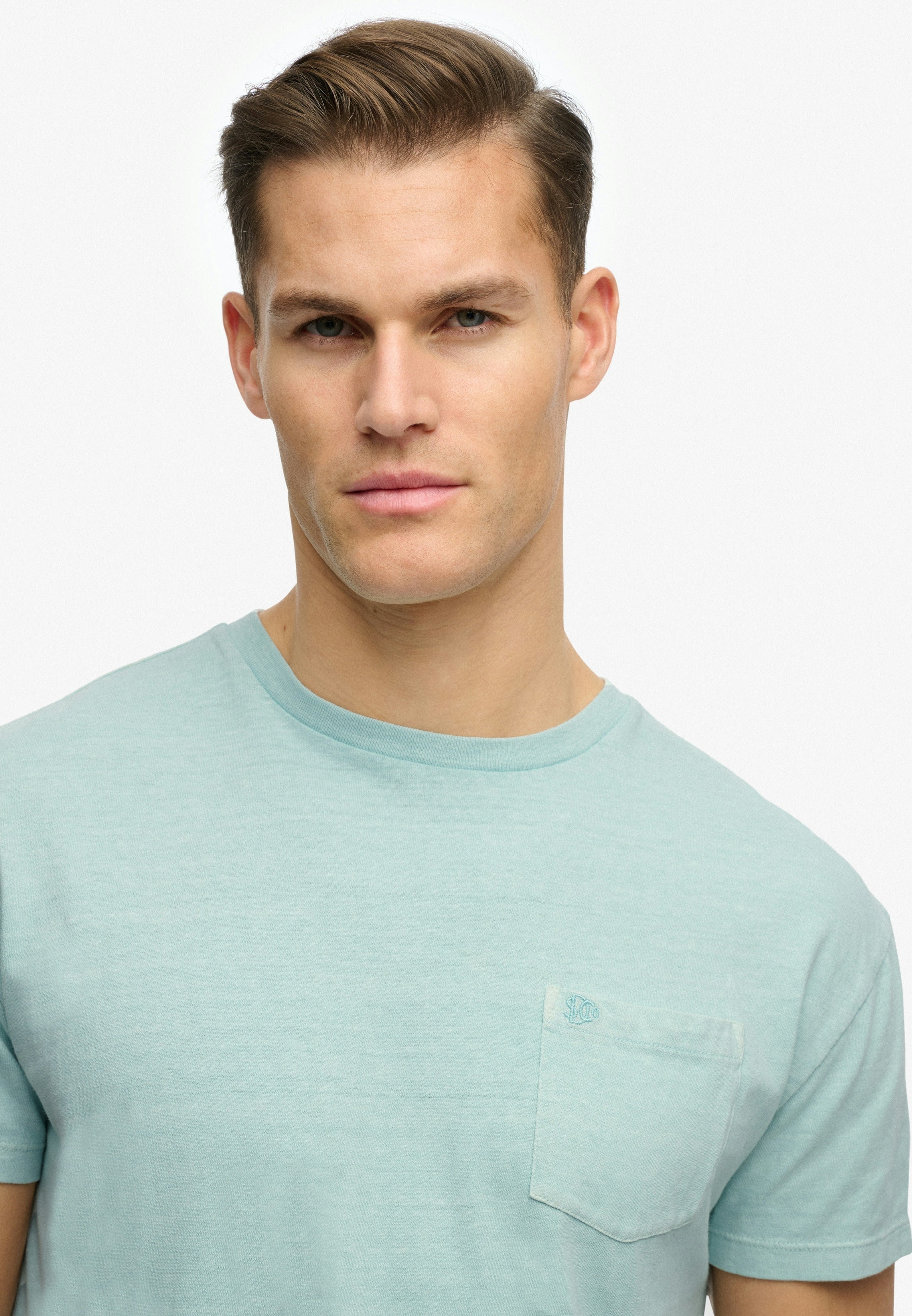 Superdry Men Herren T-Shirts kurz Wt Aquamarine
