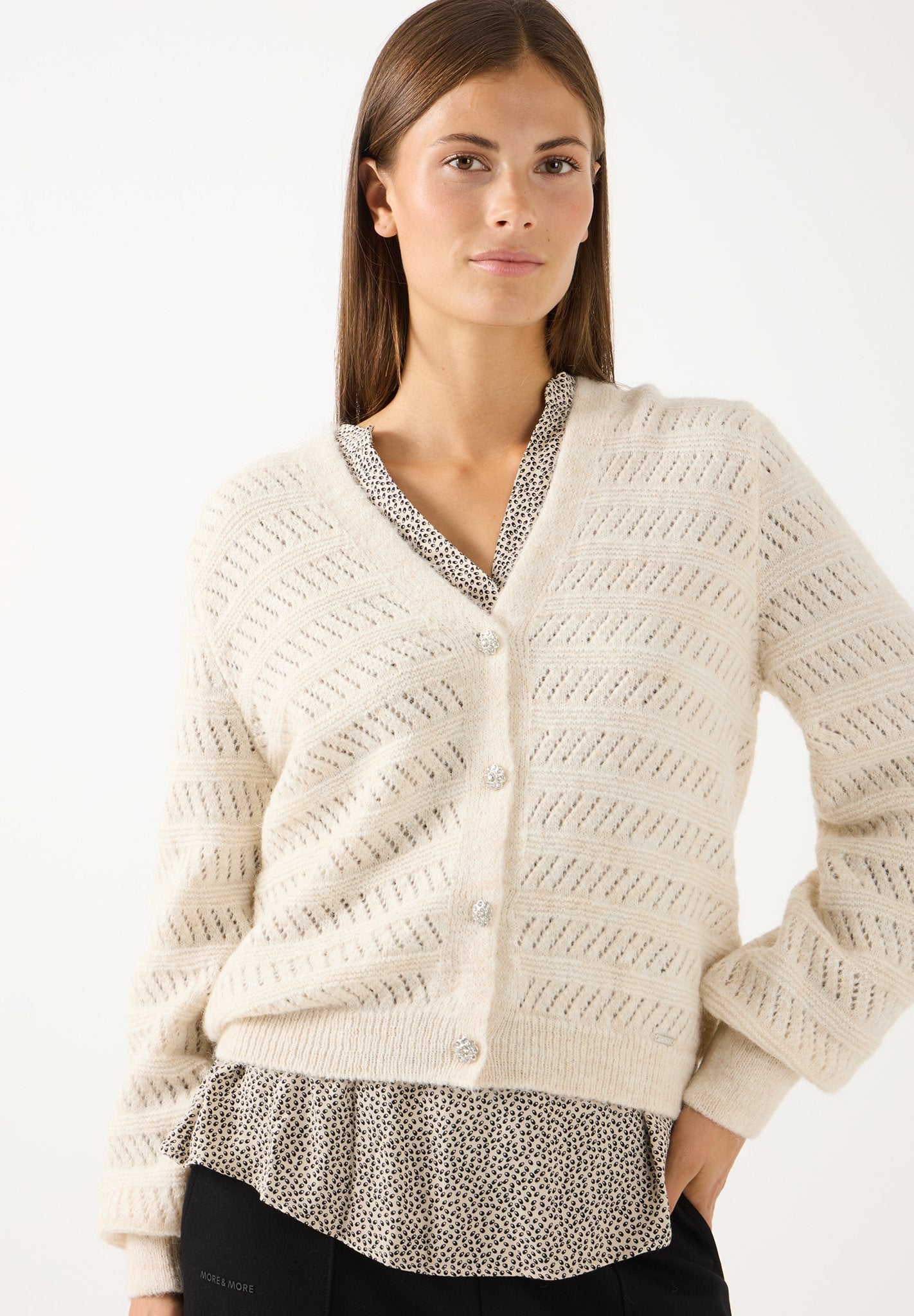 More & More Damen Strickjacken  Powder Cre