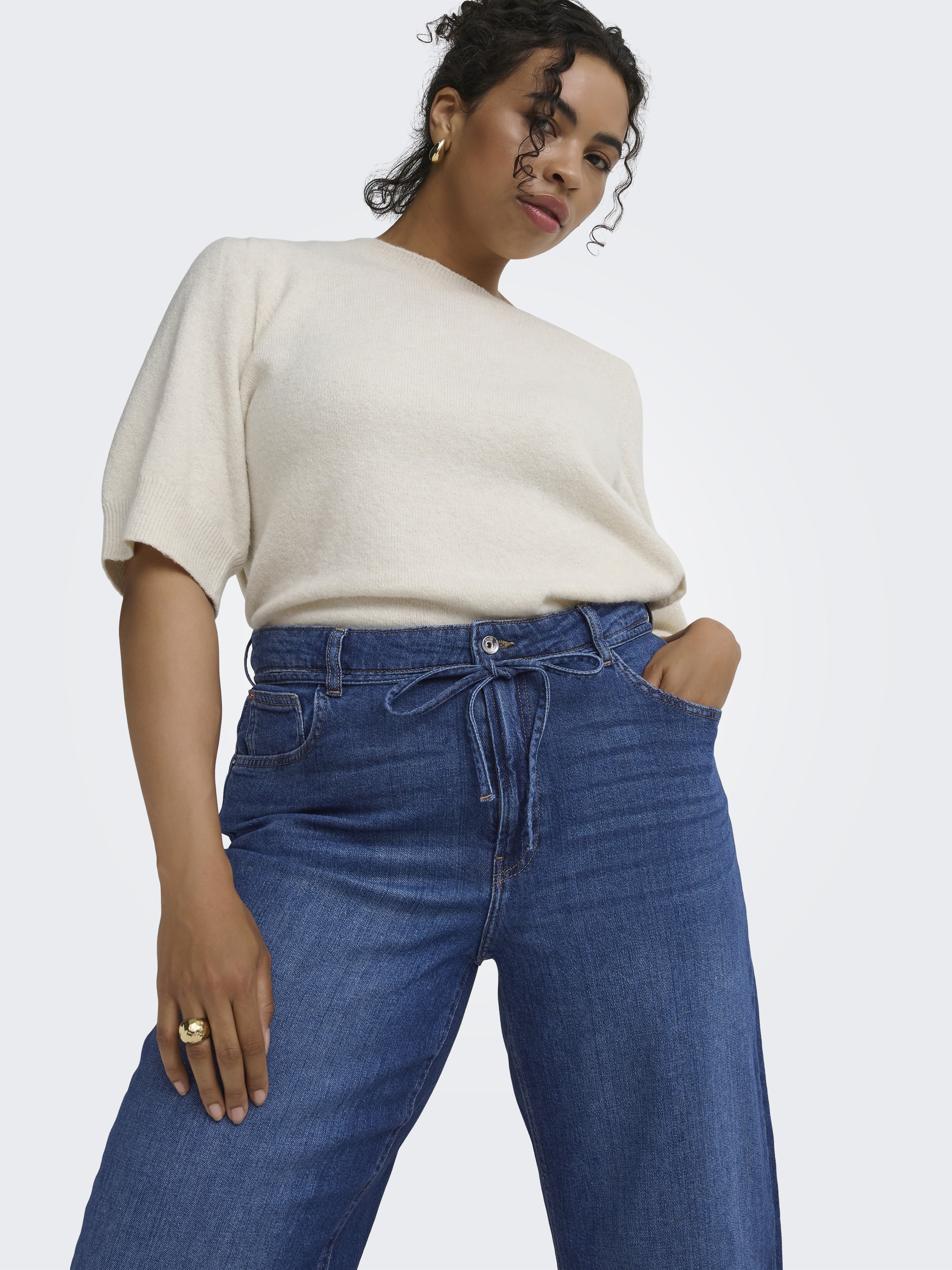 Only Carmakoma Damen Jeans Dark Blue Denim