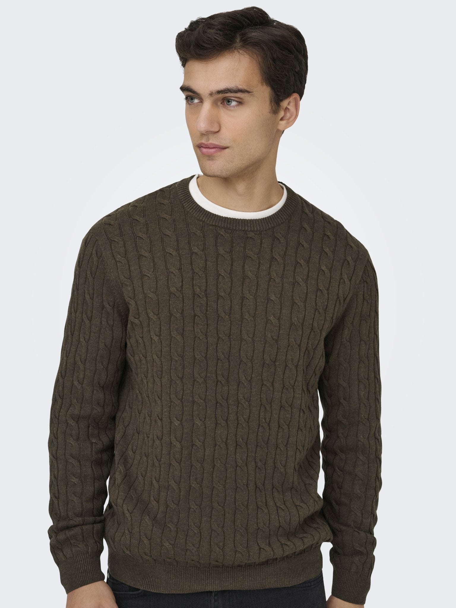 Only & Sons Herren Pullover Coffee Bean/Mel