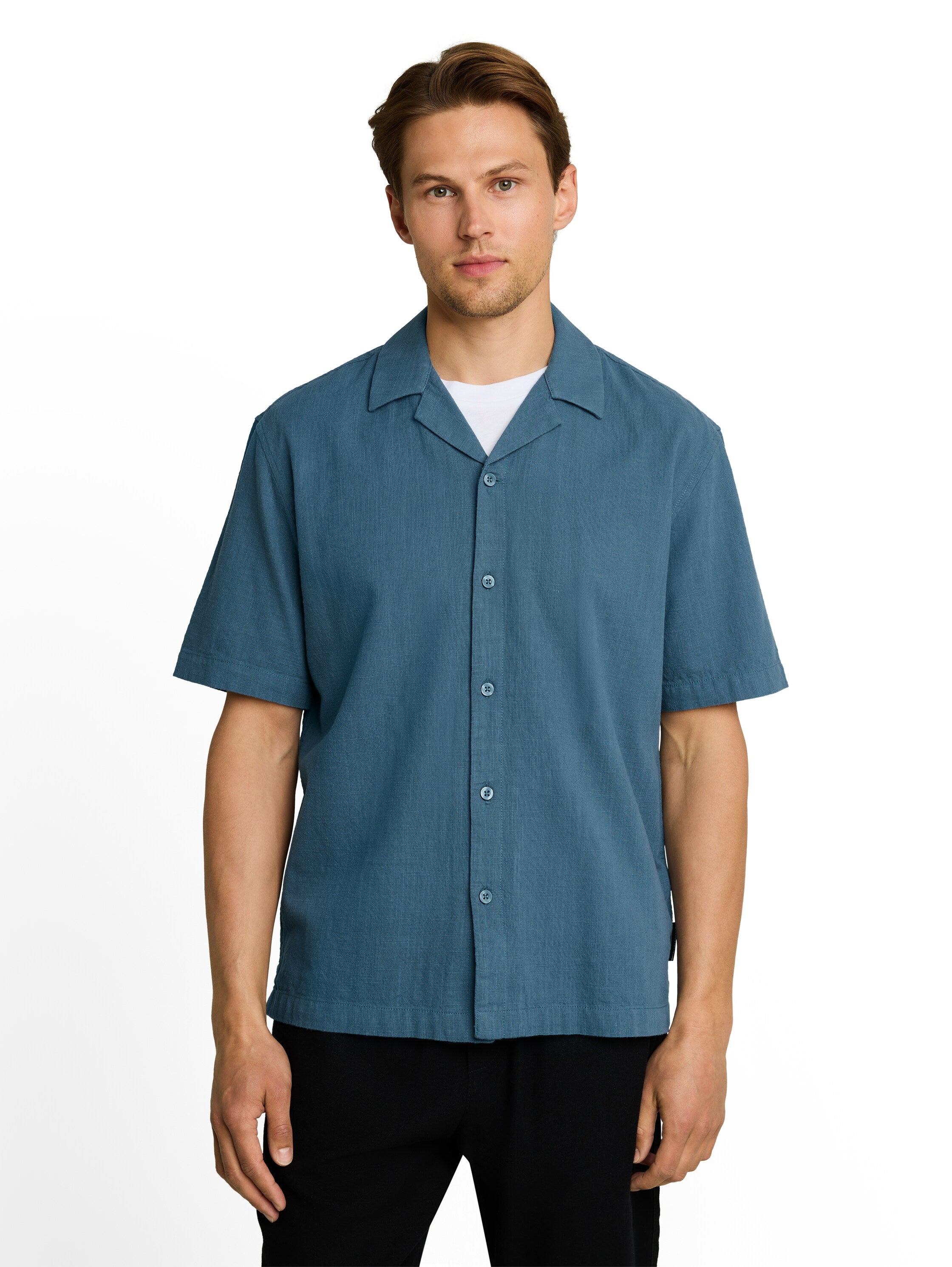 Tom Tailor denim Herren Hemden kurz Classic Dust Bl