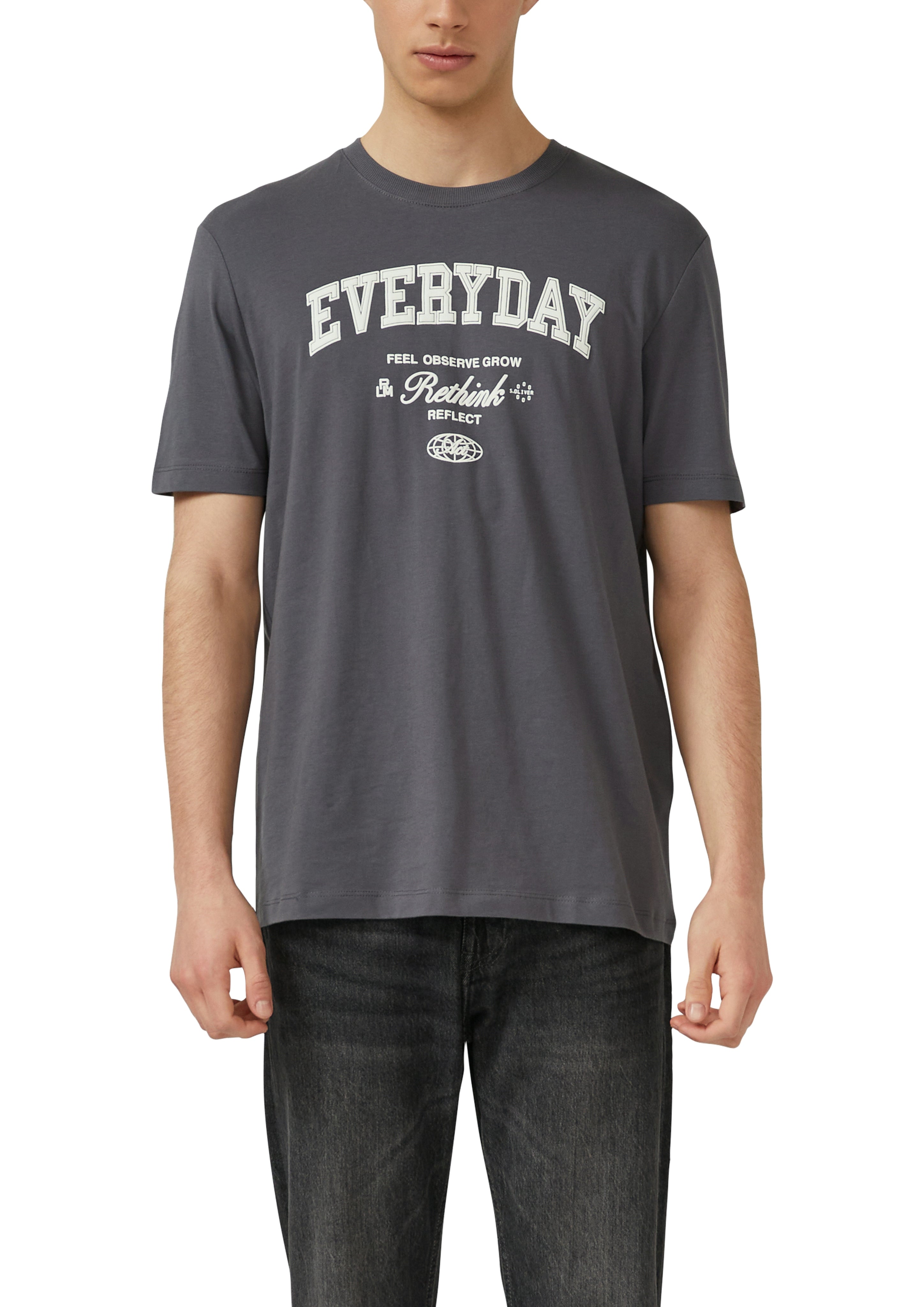 S. Oliver red Herren T-Shirts kurz Grey/Black