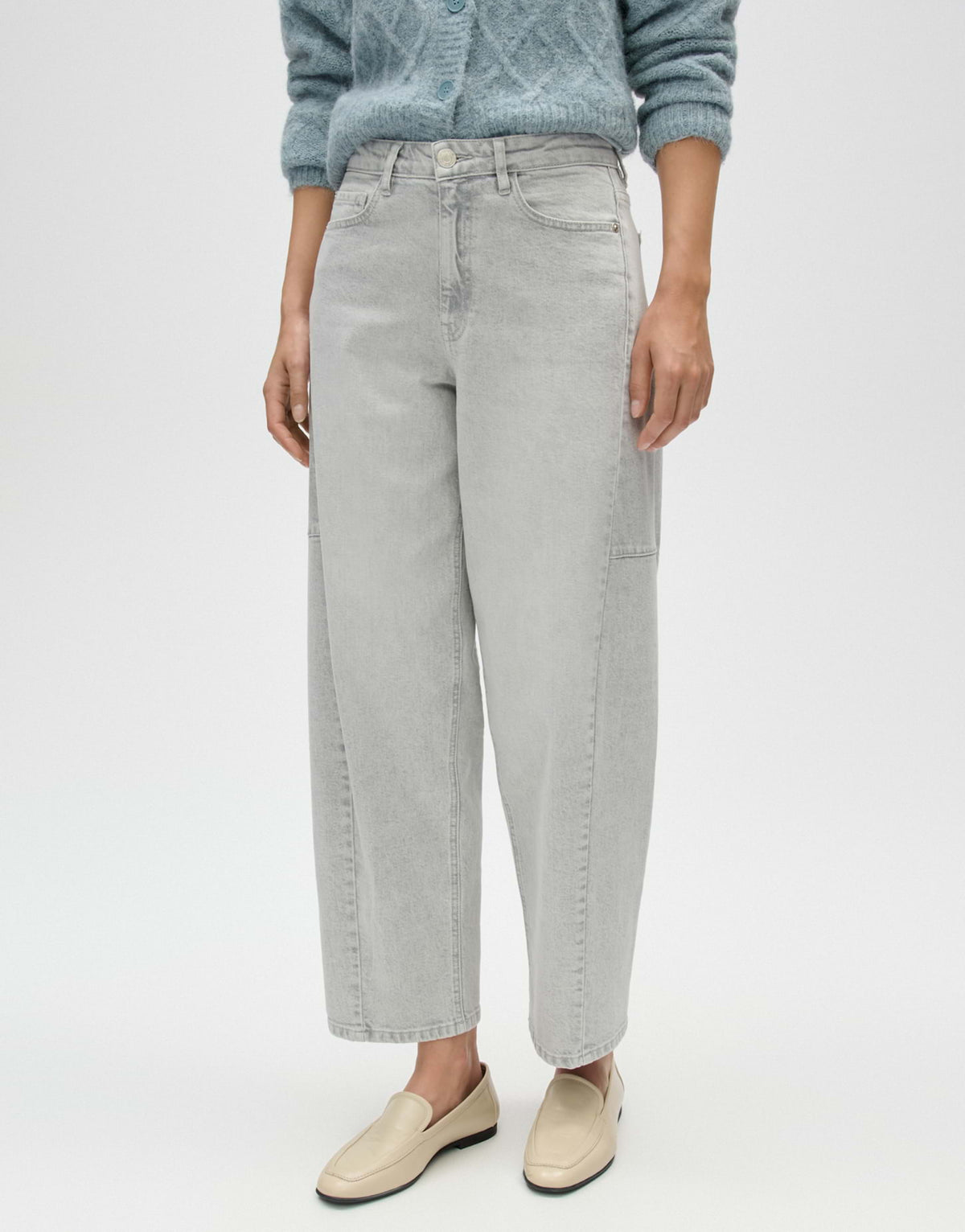 Opus Damen Jeans Bright Grey