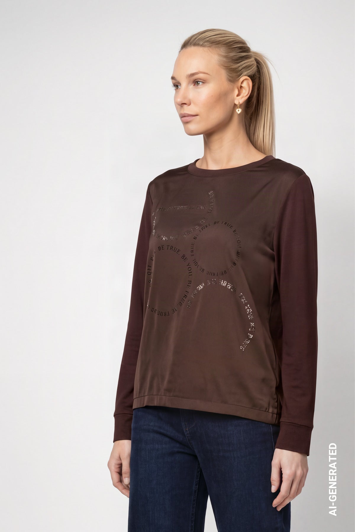 Monari Damen T-Shirts Black Coffe