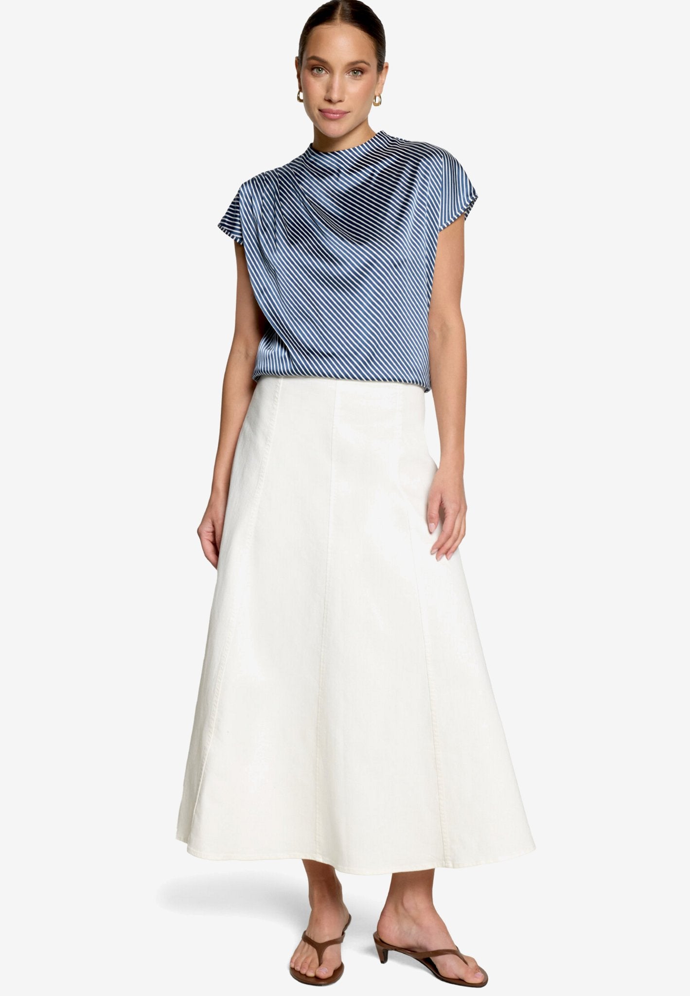 Zero Damen Blusen kurz Dark Blue/White