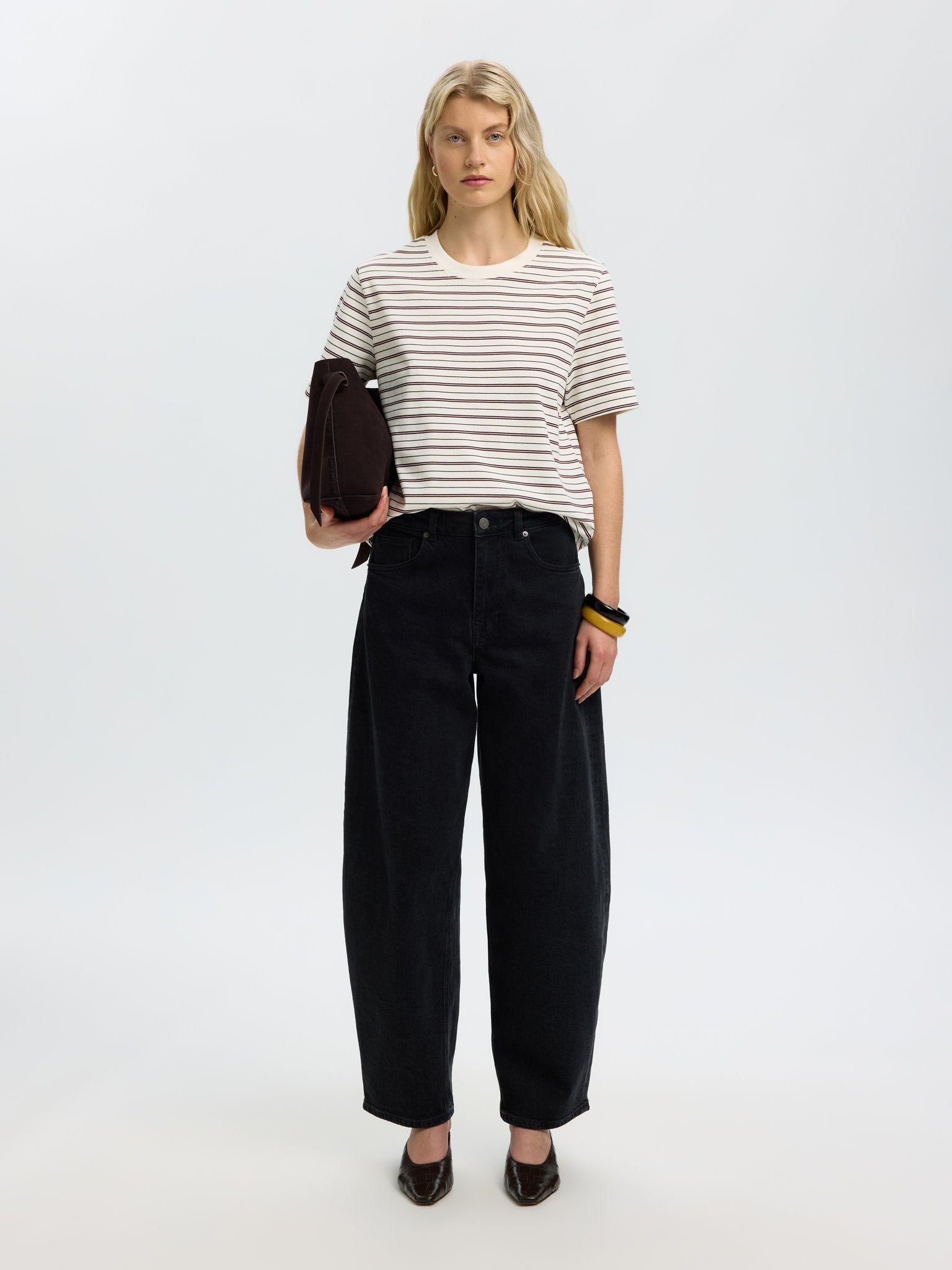 Selected Femme Damen T-Shirts Tawny Port/Mult
