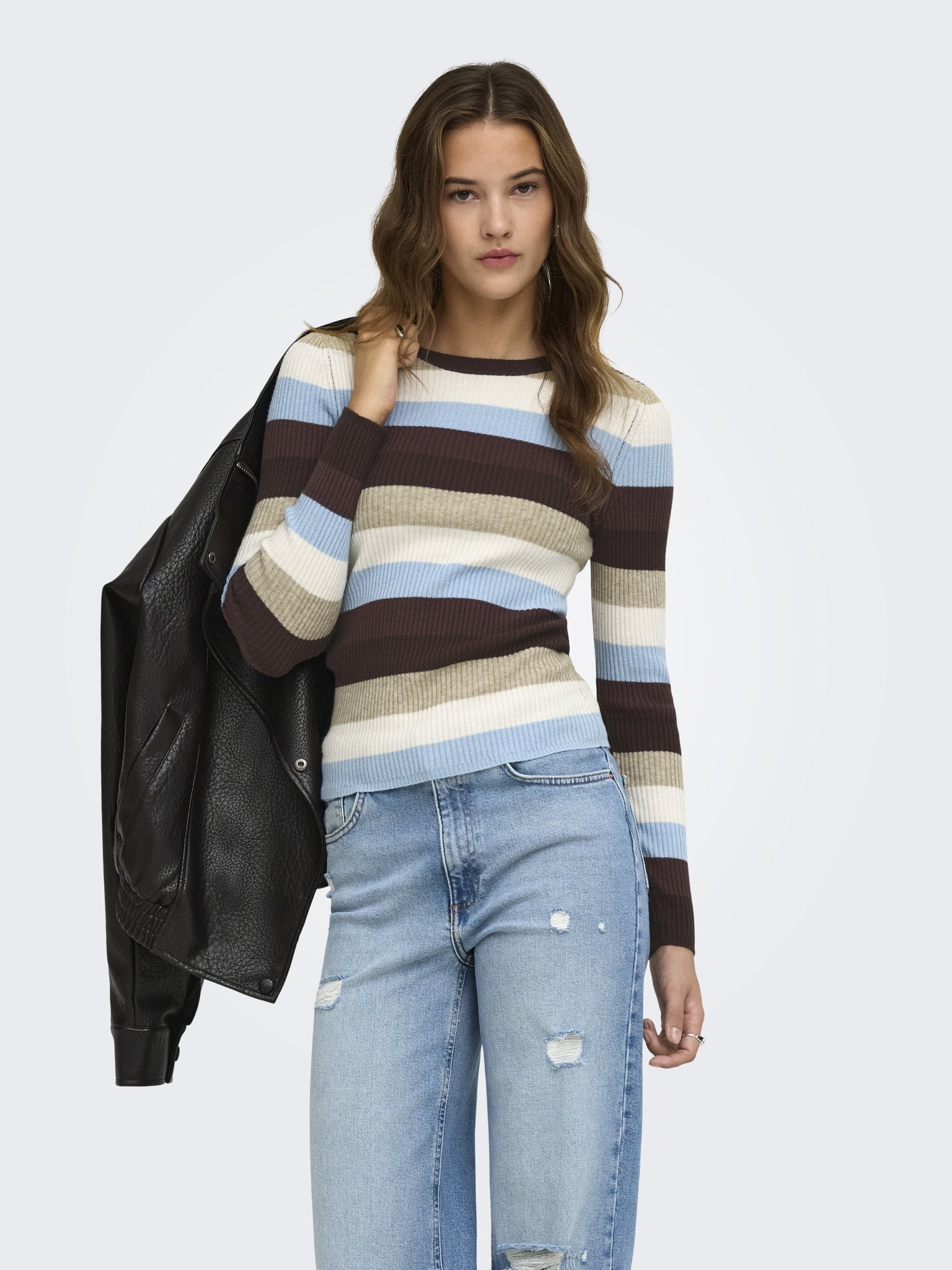 only Damen Pullover Coffee Bean/Hum