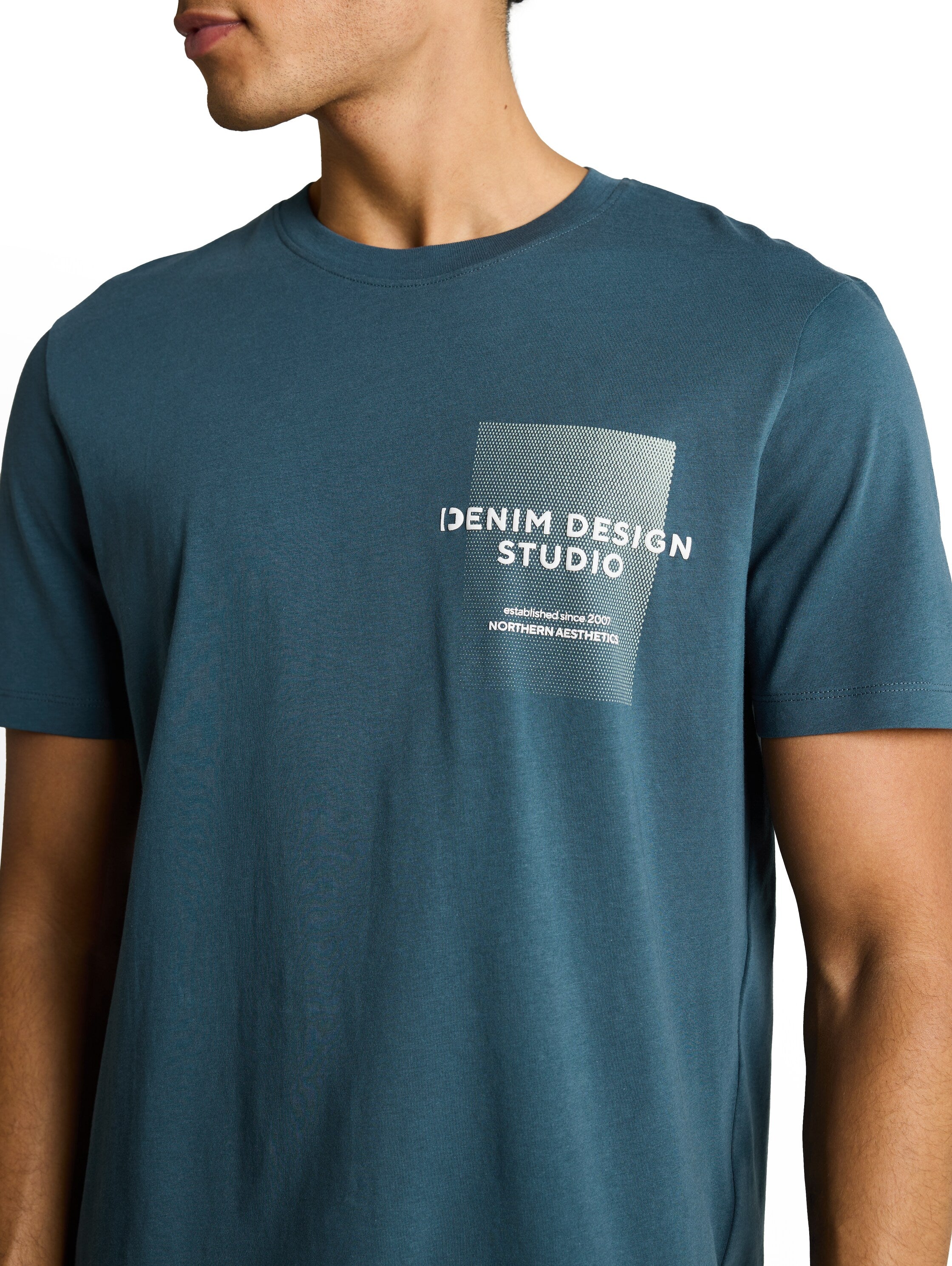 Tom Tailor denim Herren T-Shirts kurz Tide Petrol