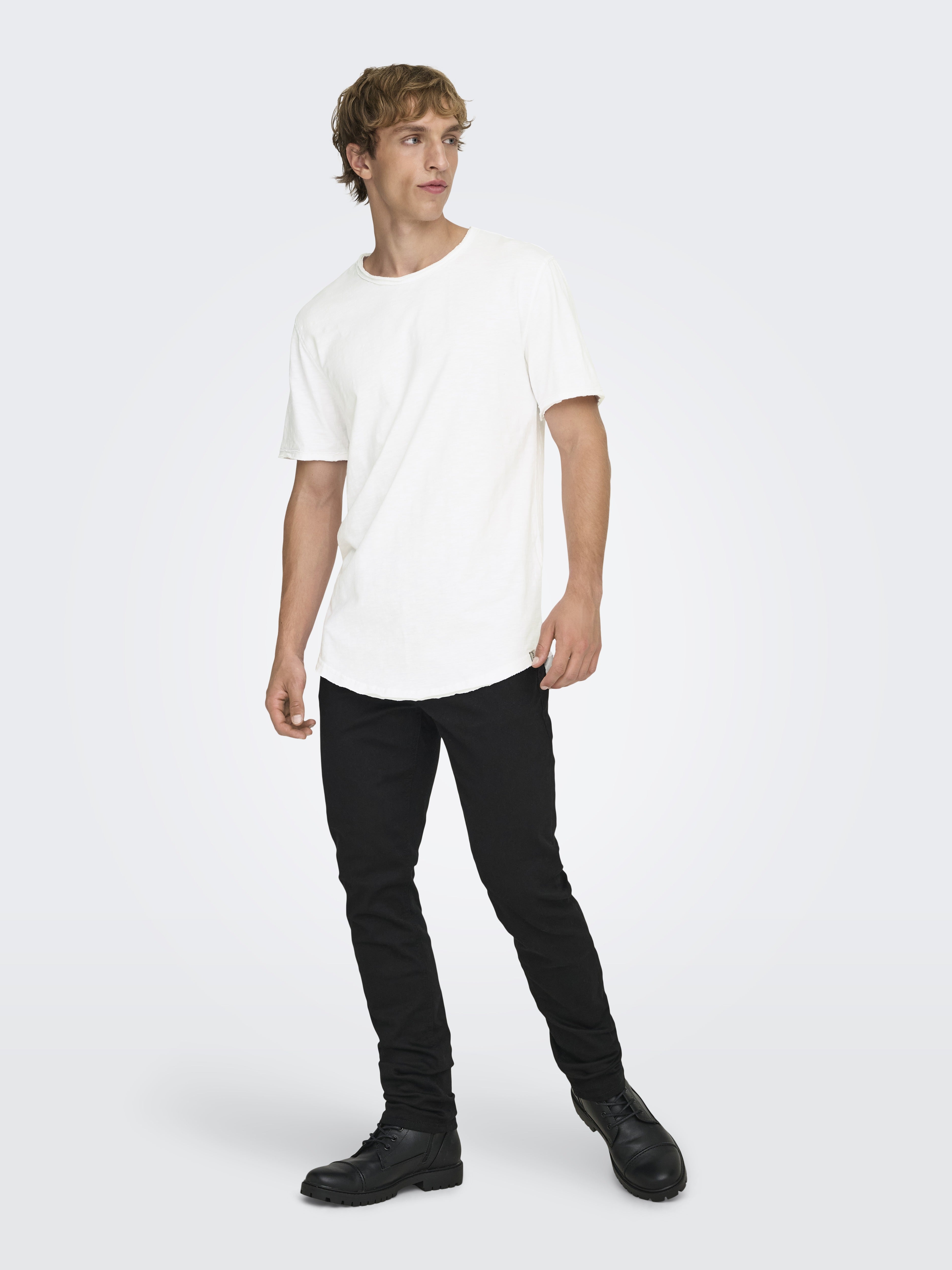 Only & Sons Herren T-Shirts kurz Bright White
