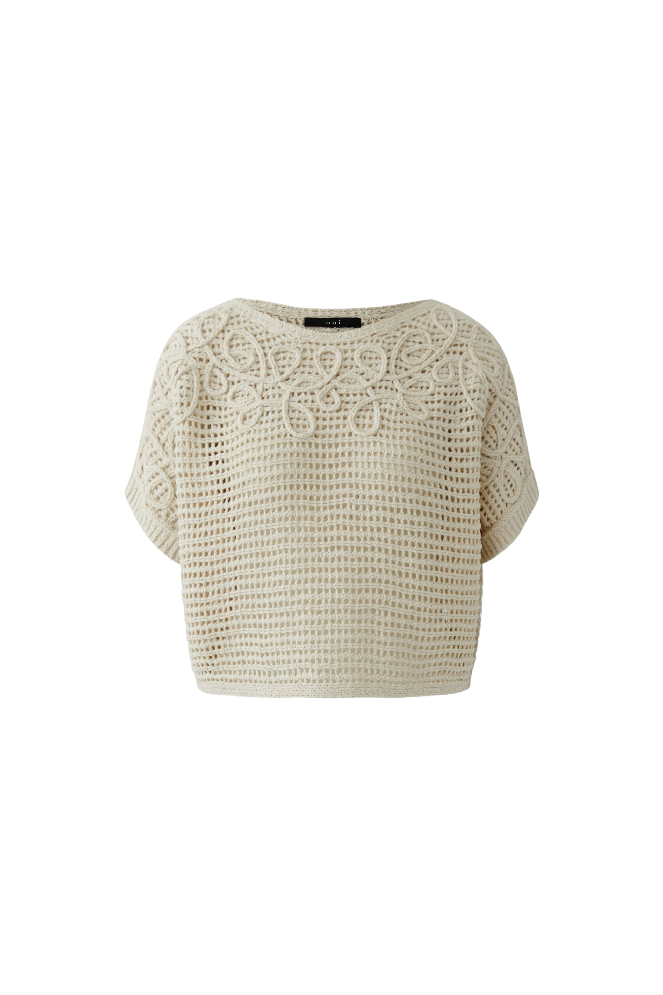 Oui Damen Pullover  Biscuit
