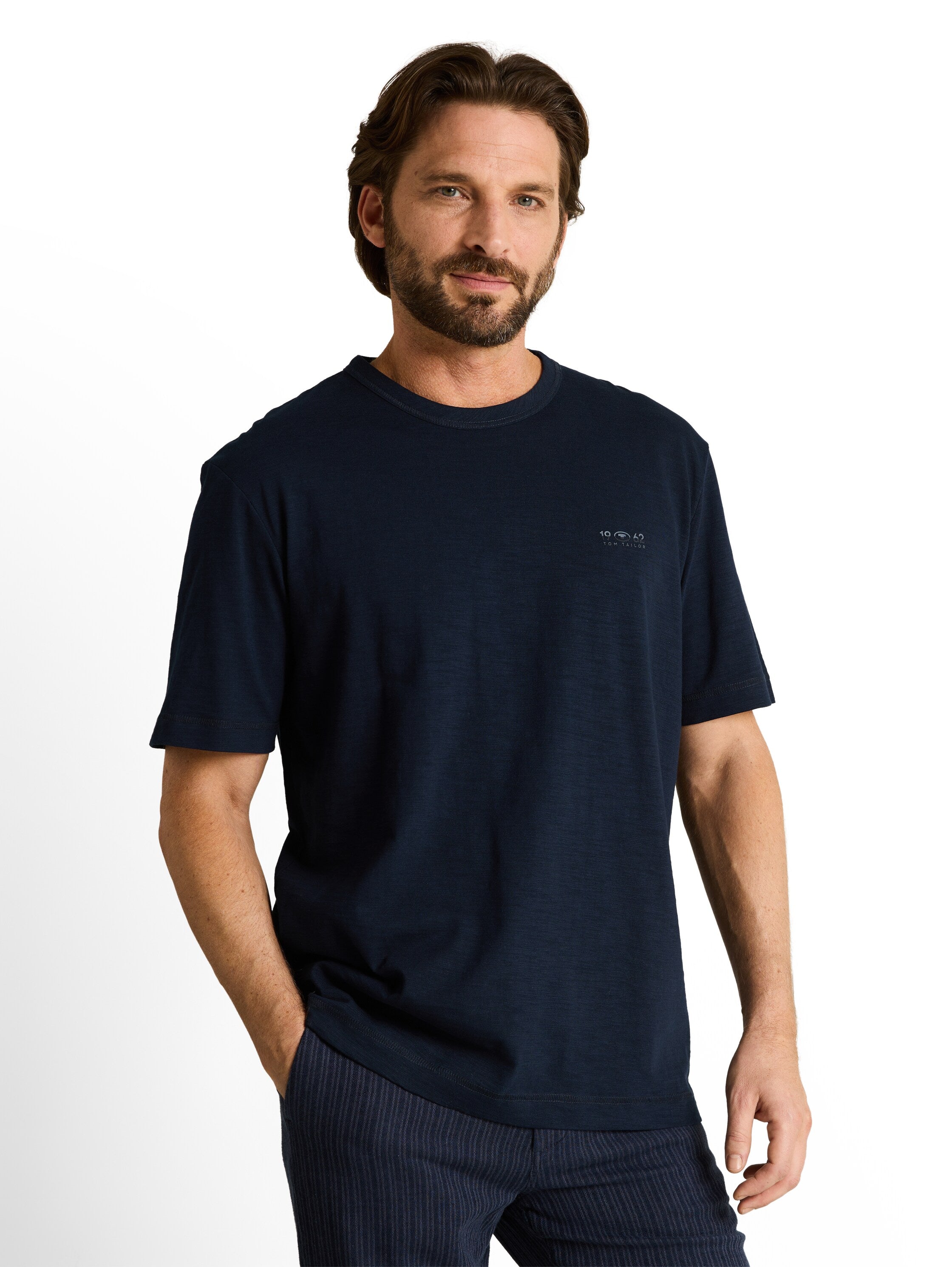 Tom Tailor Herren T-Shirts kurz Sky Captain Blu