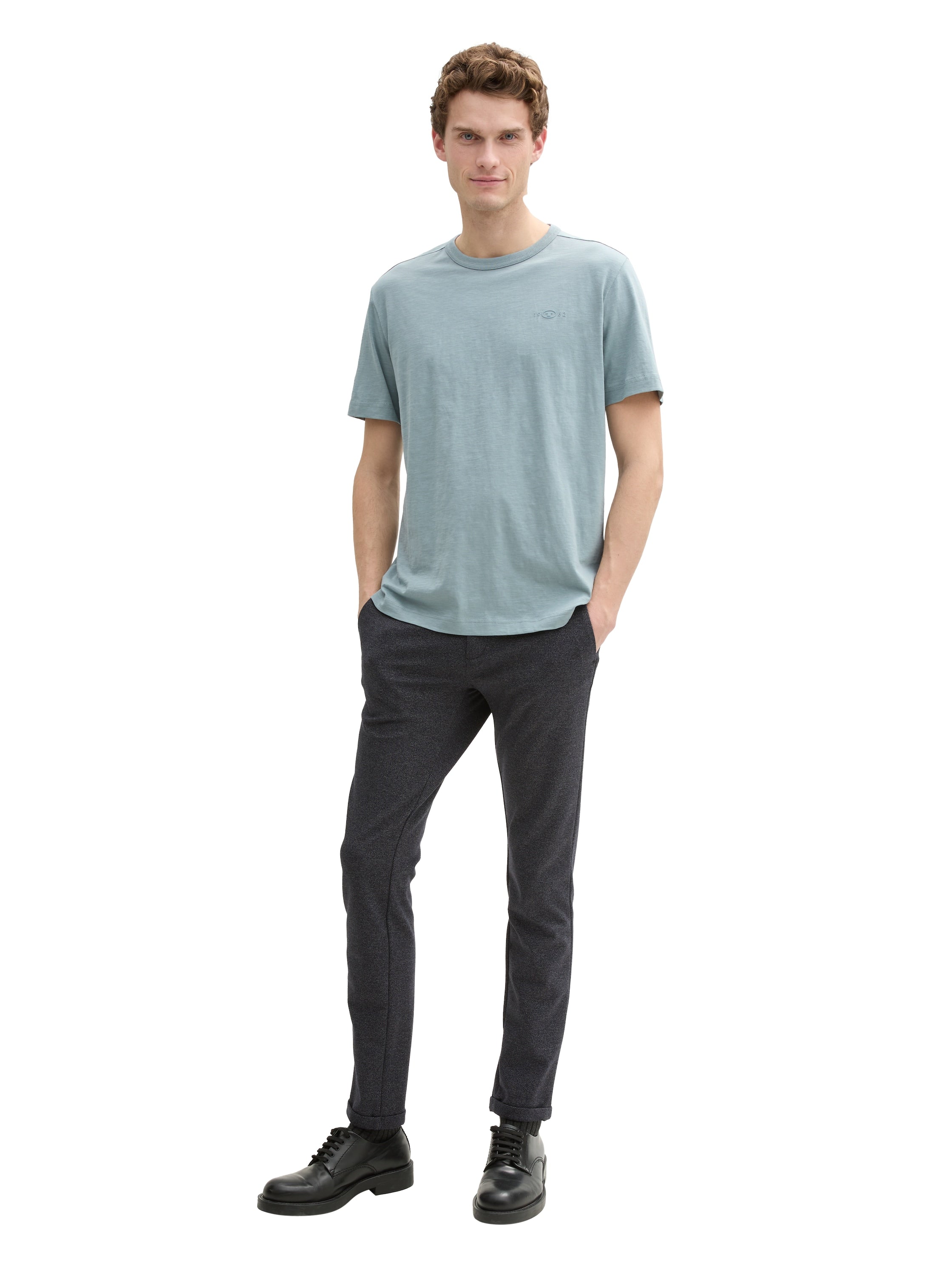 Tom Tailor Herren T-Shirts kurz Grey Mint