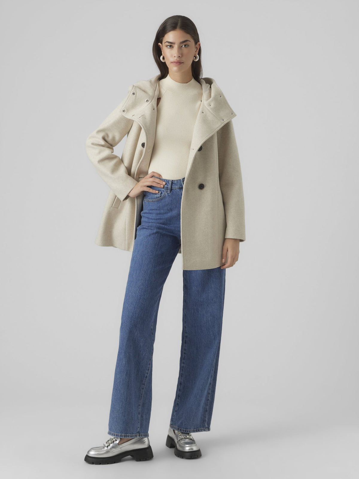 Vero Moda Damen Jacken Oatmeal/Melange