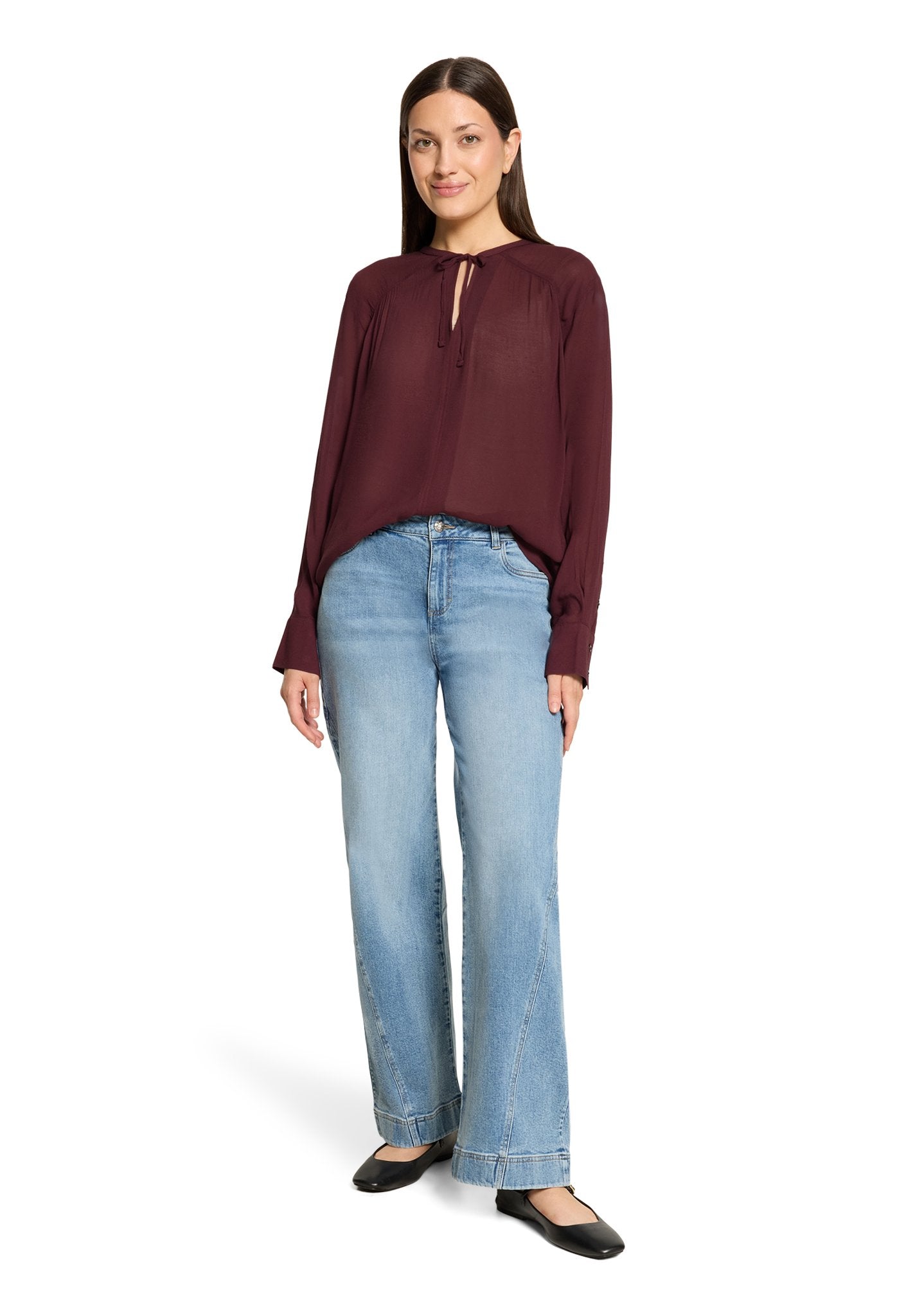 Cartoon Damen Blusen Dark Dahlia