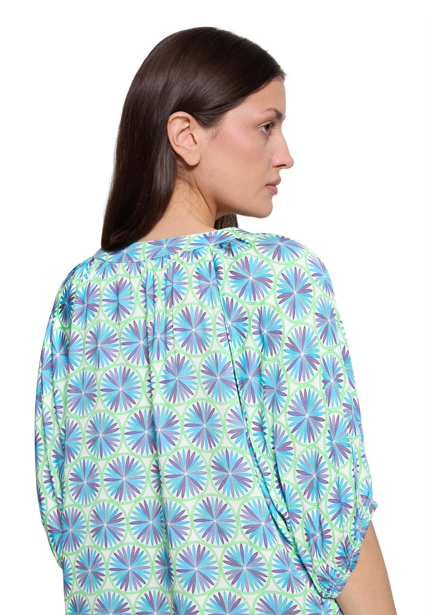 Cartoon Damen Blusen Green/Blue
