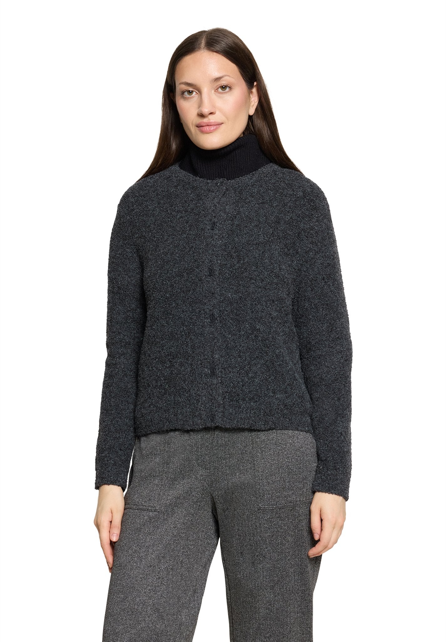 Betty & Co Damen Strickjacken Dark Grey Melan
