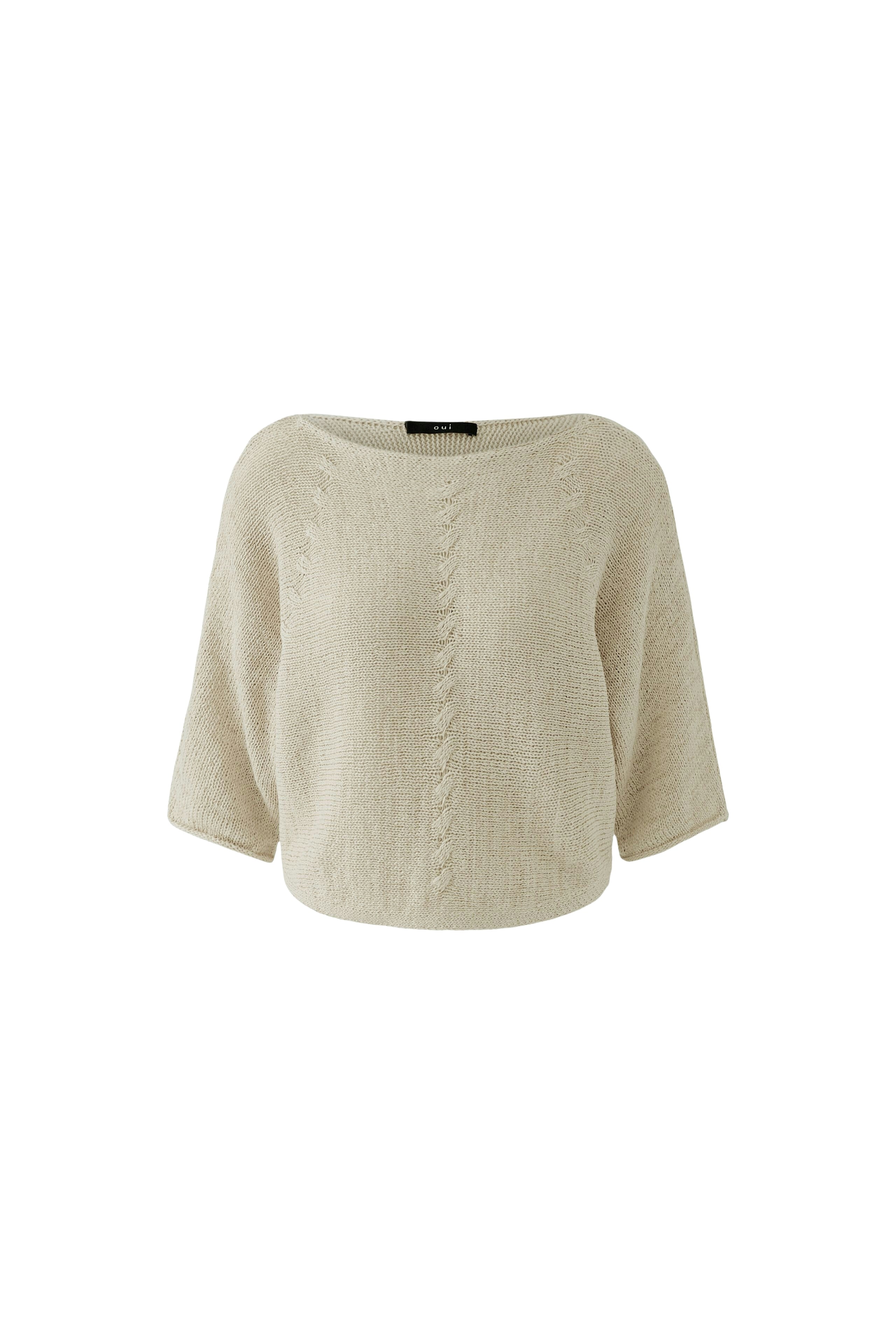 Oui Damen Pullover  Biscuit