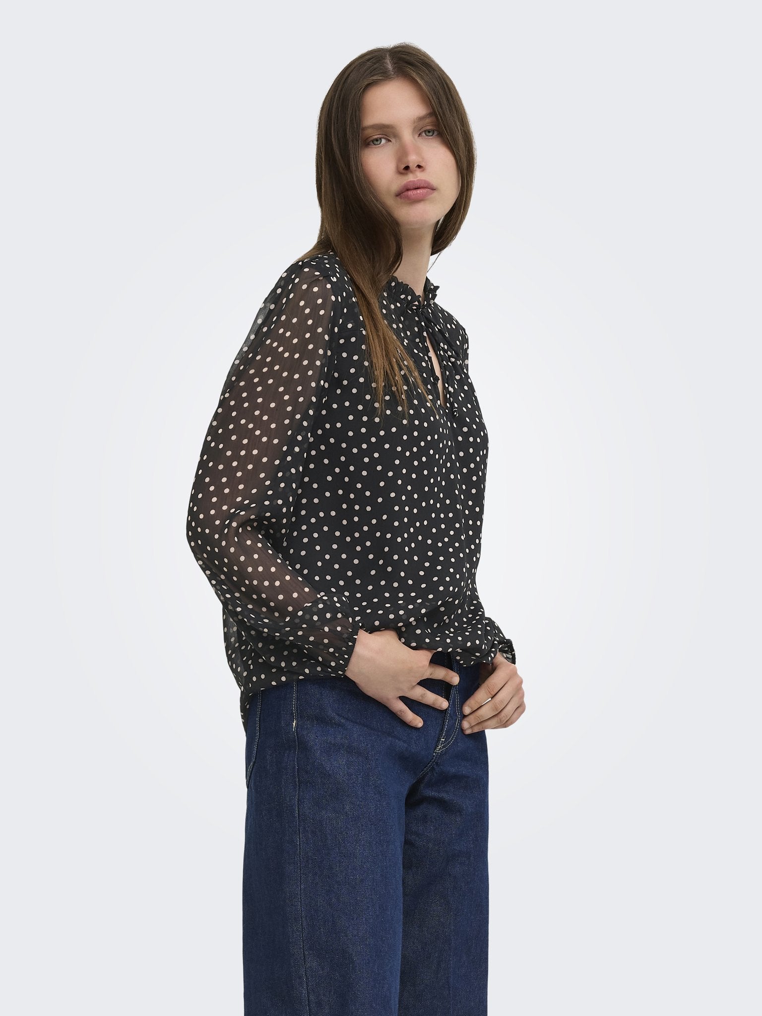 only Damen Tops Black/Cd Dots