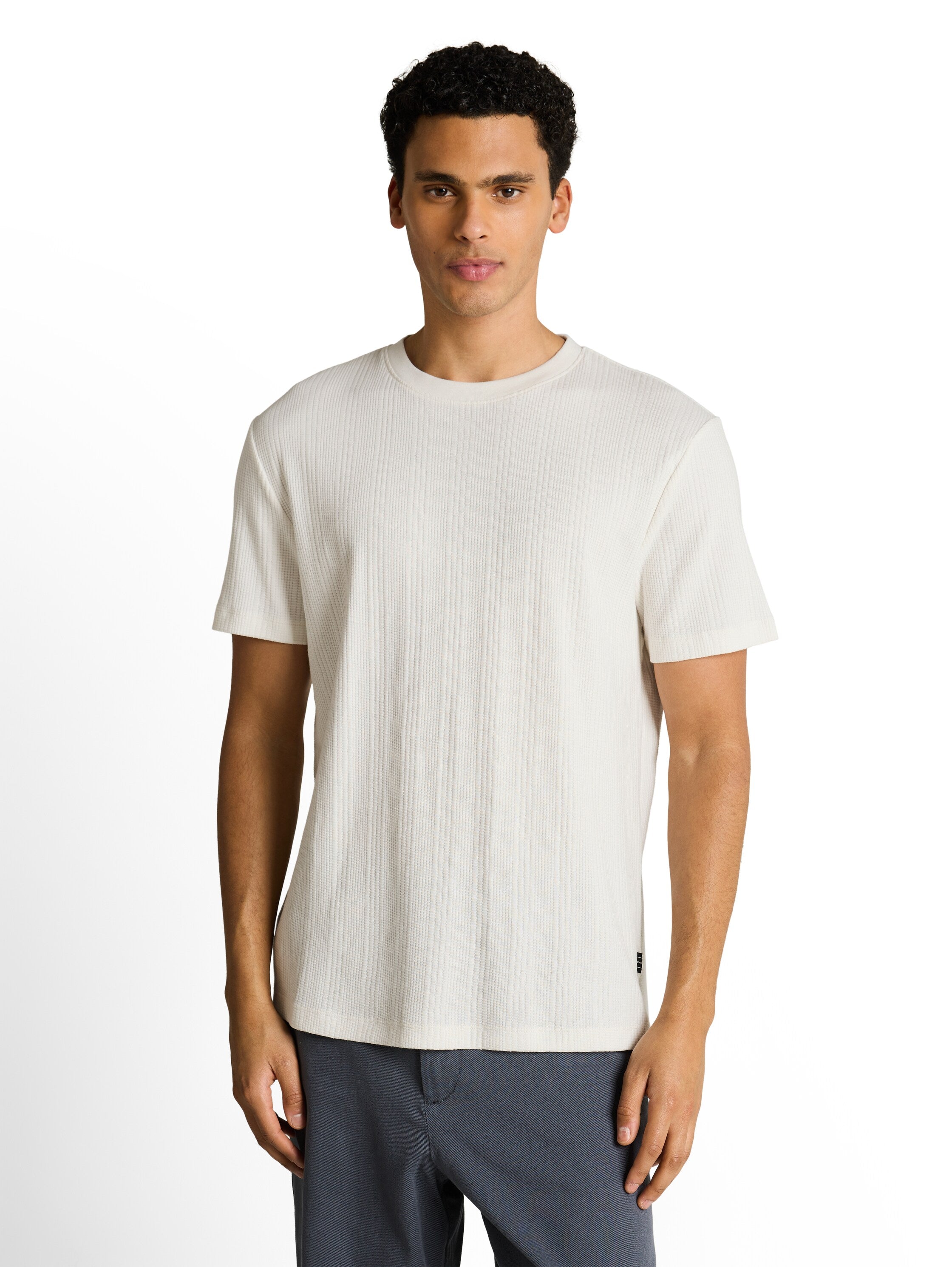 Tom Tailor denim Herren T-Shirts kurz Wool White