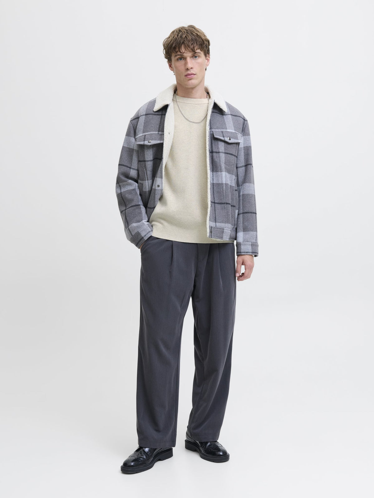 Jack & Jones Herren Pullover Cloud Dancer/Me