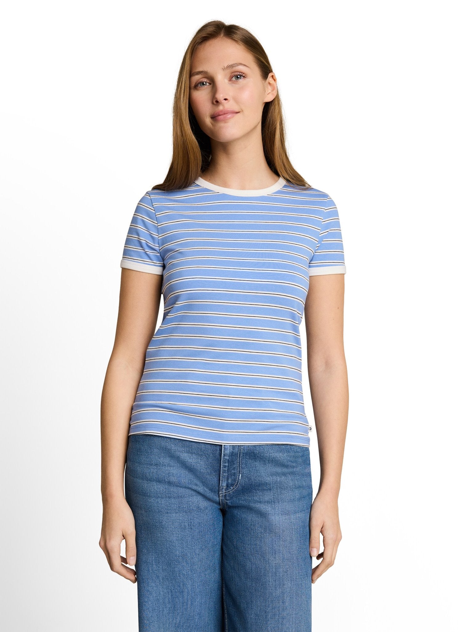 Tom Tailor denim Damen T-Shirts Blue White Blac