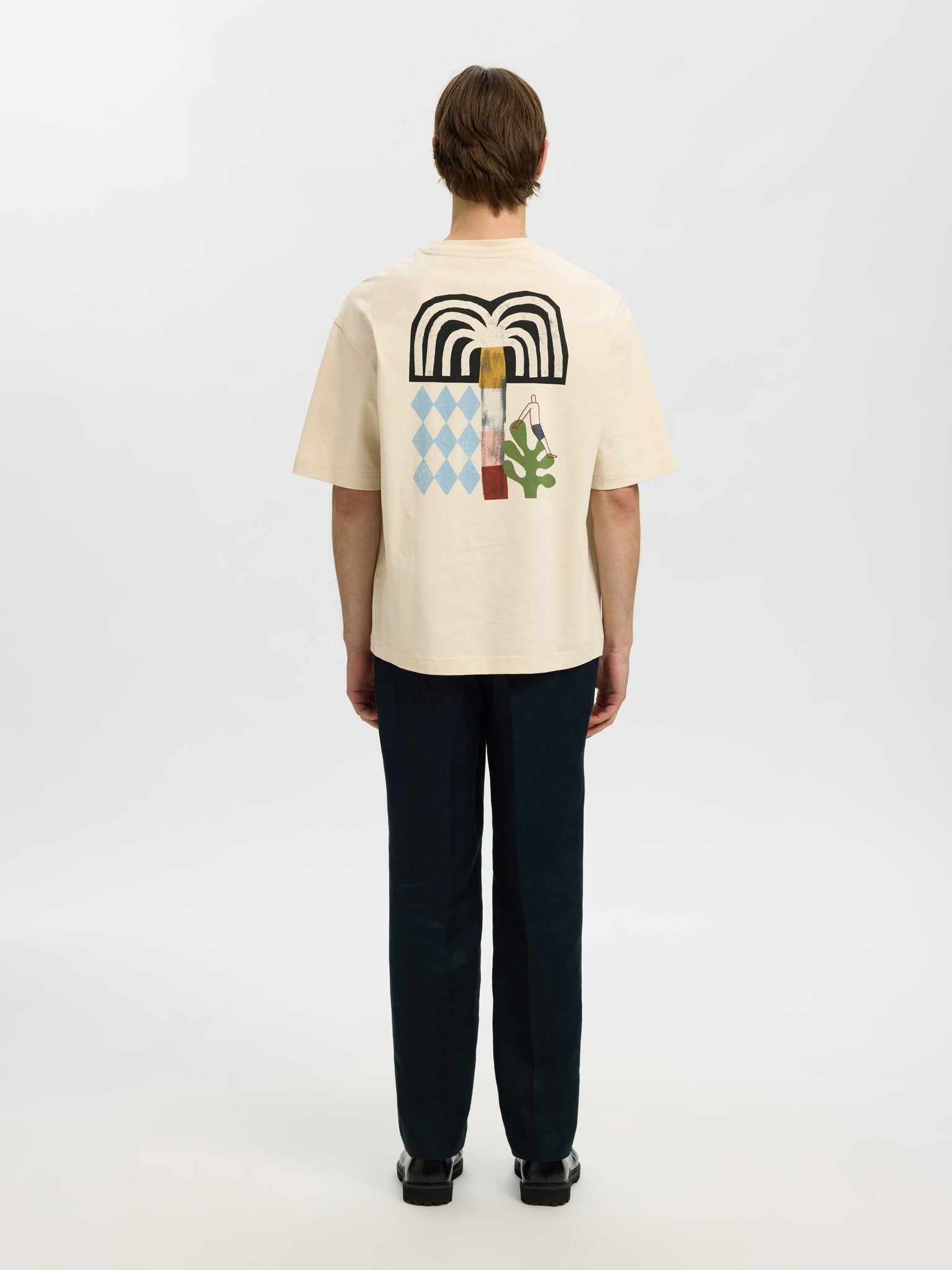 Selected homme Herren T-Shirts kurz Birch