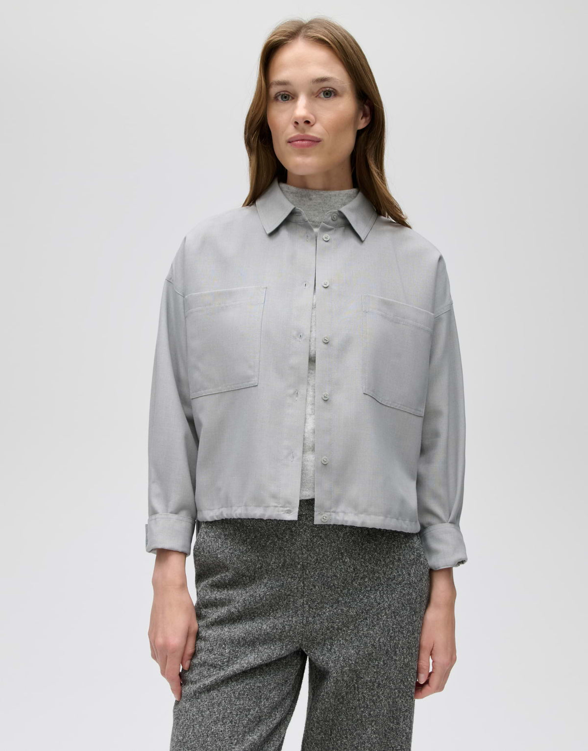Opus Damen Blusen Hazy Fog Melang