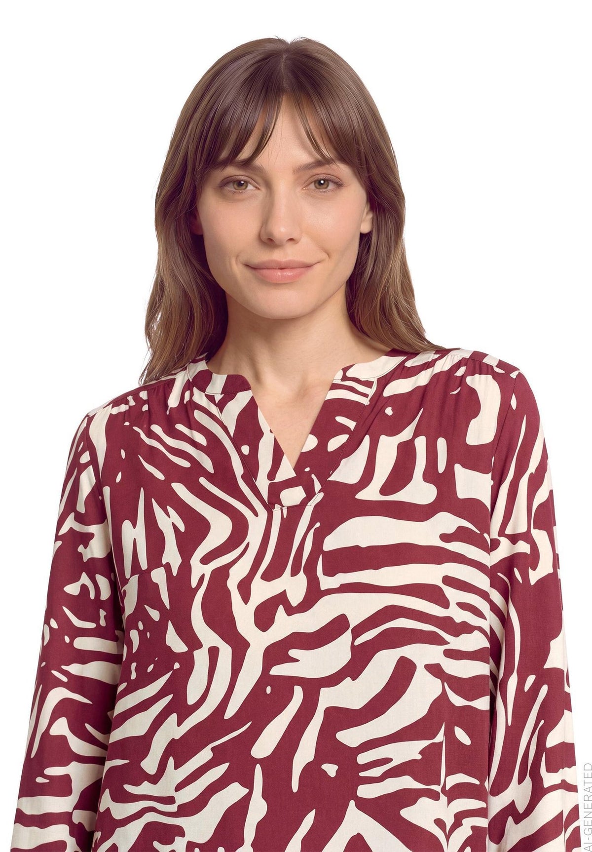 Betty & Co Damen Blusen kurz Nature/Dark Red